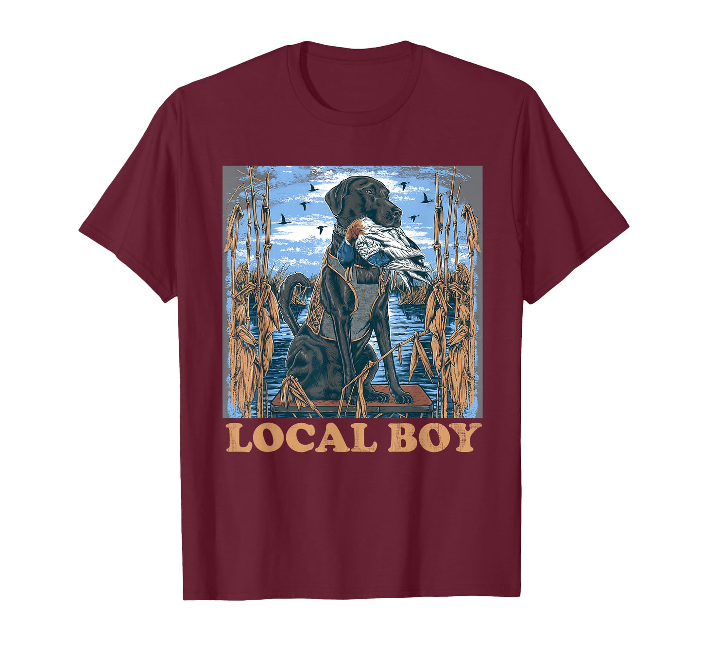 Local Boy GSP Pointer Hunting Dog Marsh Scene Sunset Vintage T-Shirt