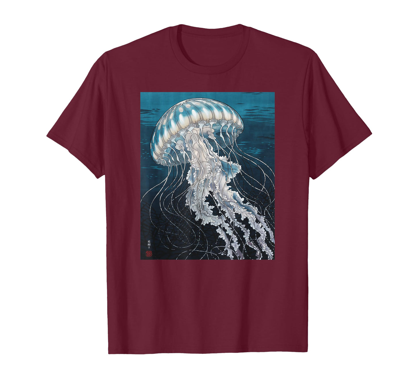Japanese Art Jelly Fish Kyosai Vintage Japan Artwork T-Shirt