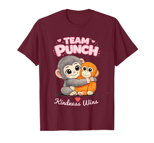 Punch The Monkey T-Shirt - T-Shirt | Maroon