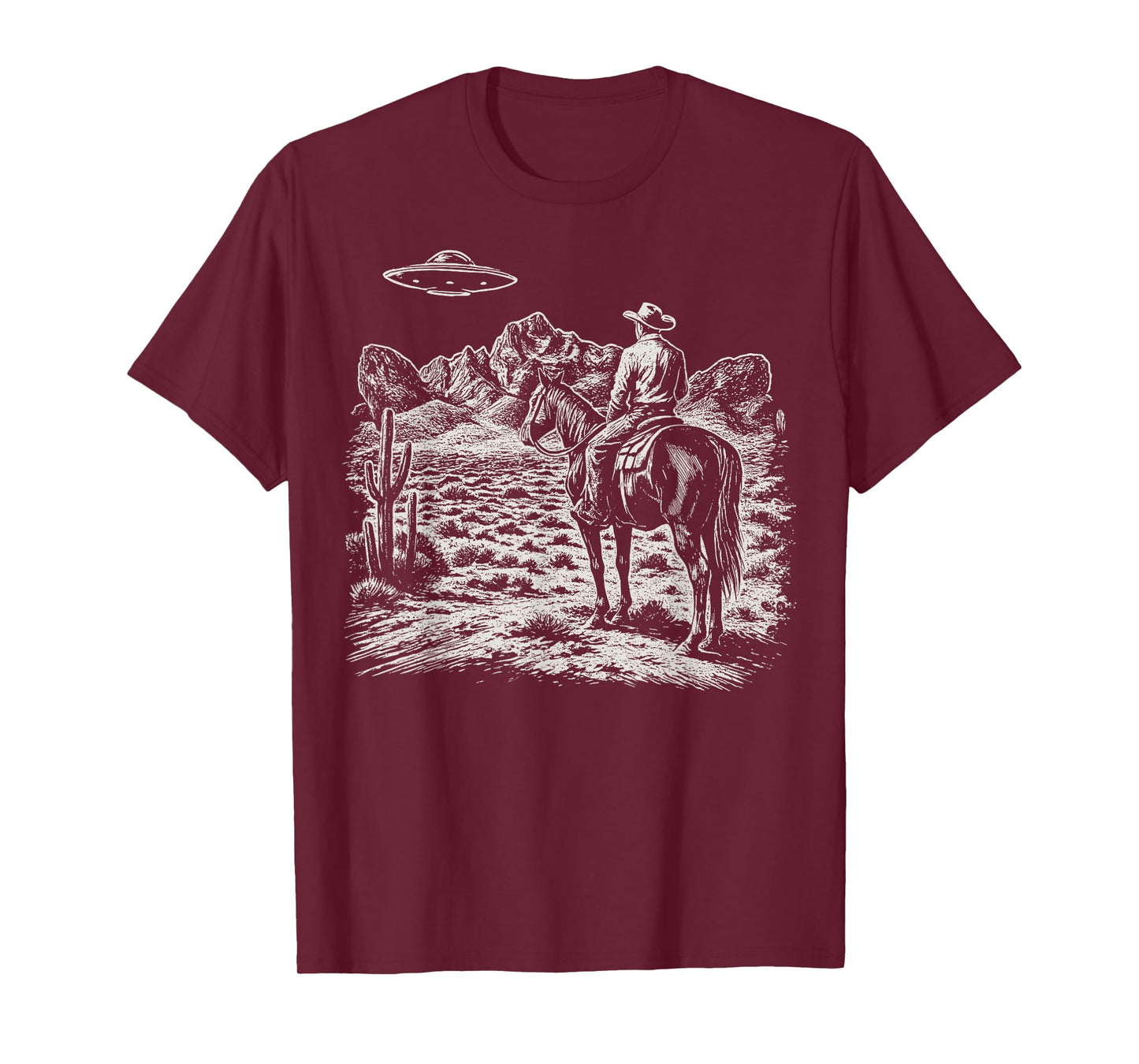 UFO Western Country Vintage Cowboy T-Shirt