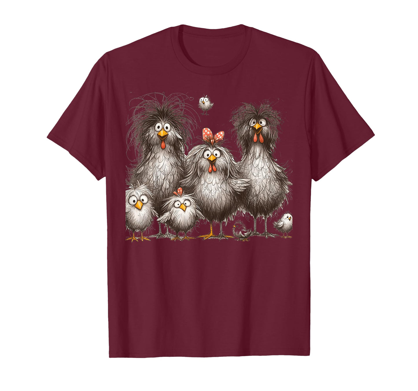 Eagerlys Colorful Funny Chicken Art,for Men Women Kids T-Shirt
