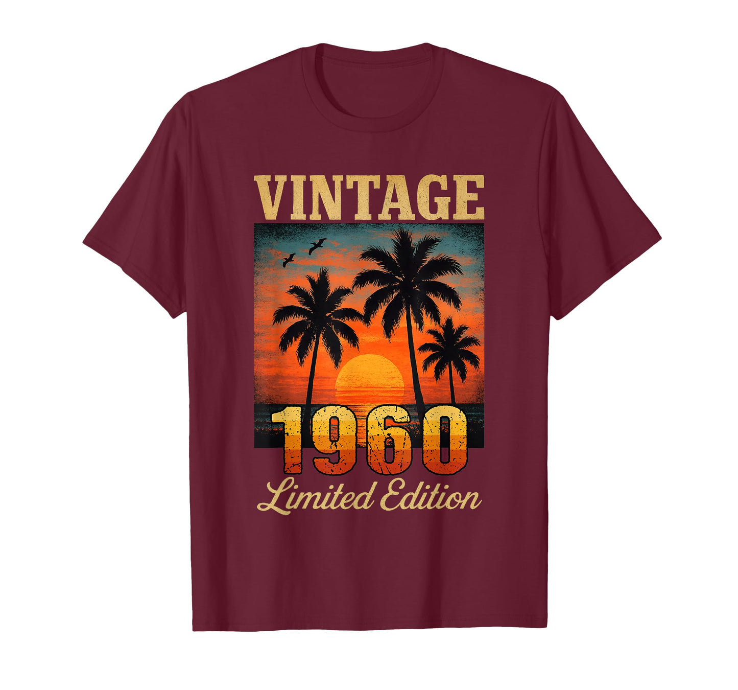 Vintage 1960 Limited Edition Retro Palm 65 Year Old Birthday T-Shirt
