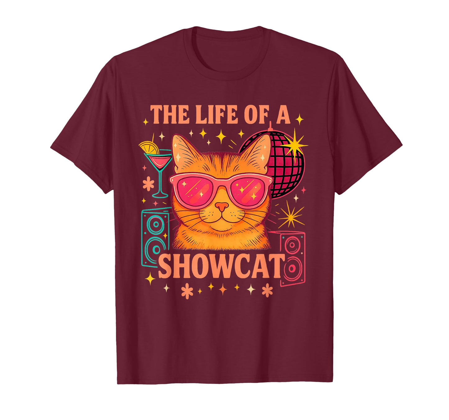 The Life of a Showcat Cute Party Girl Cat Sunglasses y2k T-Shirt