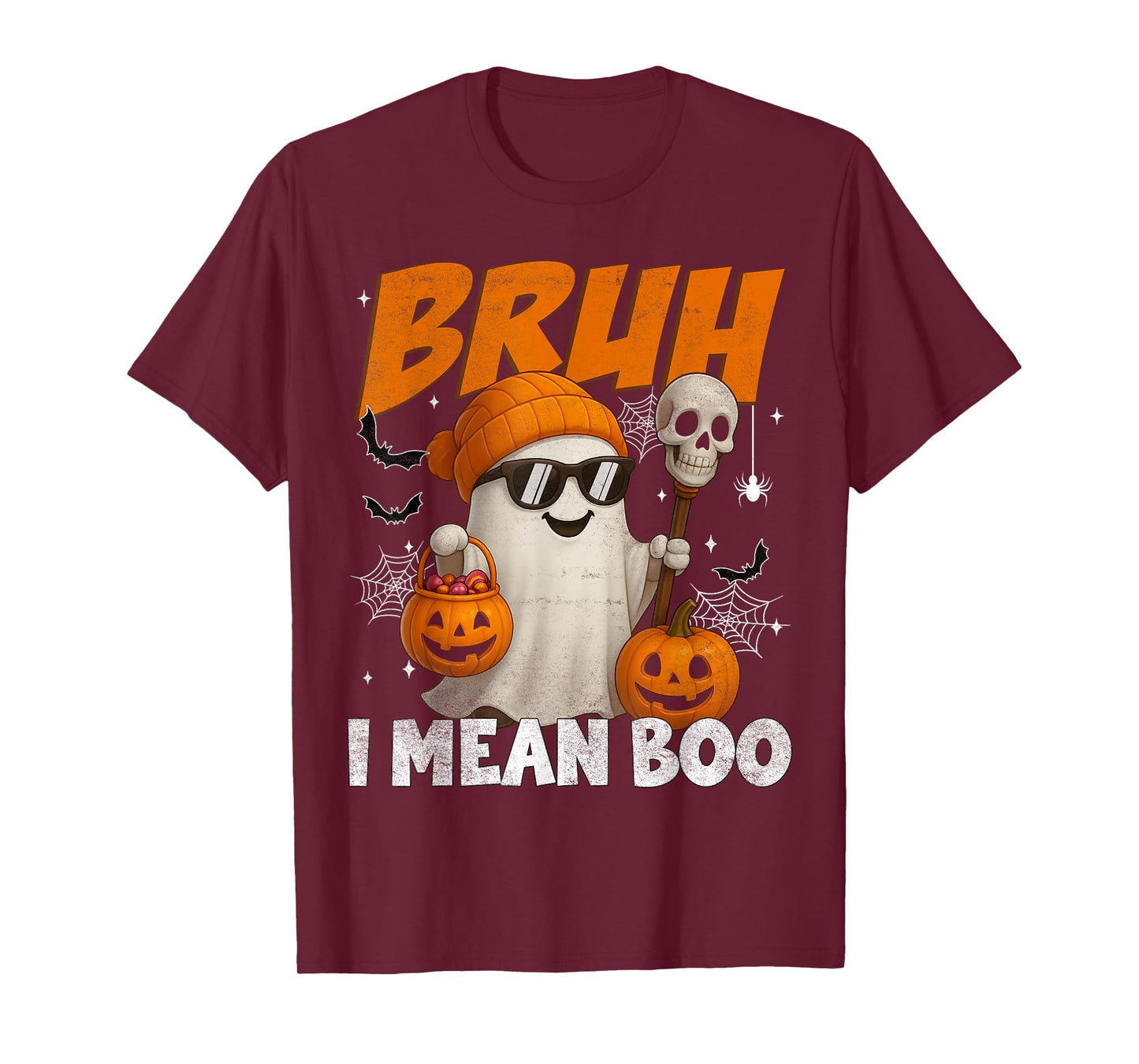 Bruh I Mean Boo Ghost Halloween for Boys Toddlers Kids Youth T-Shirt