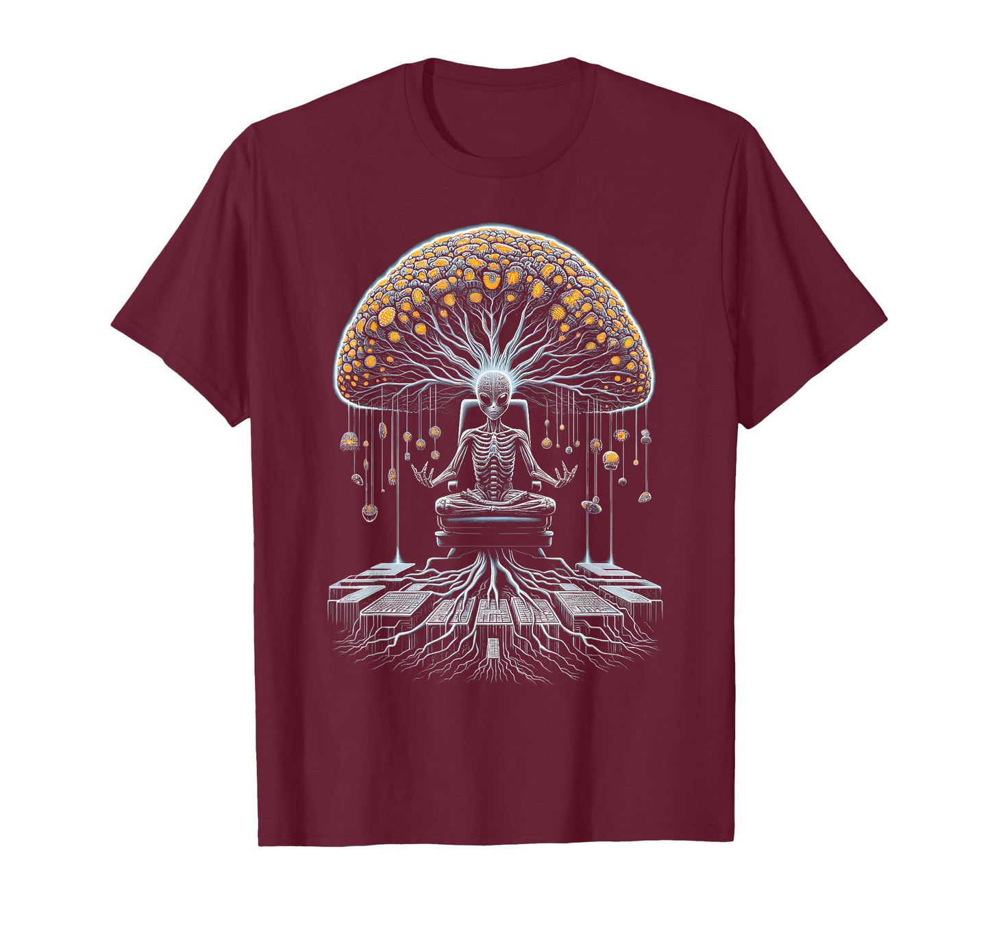 Shamanic Technologies Unisex-Adults Tree of Life Mystical Art T-Shirt, Black, Small, Short Sleeve