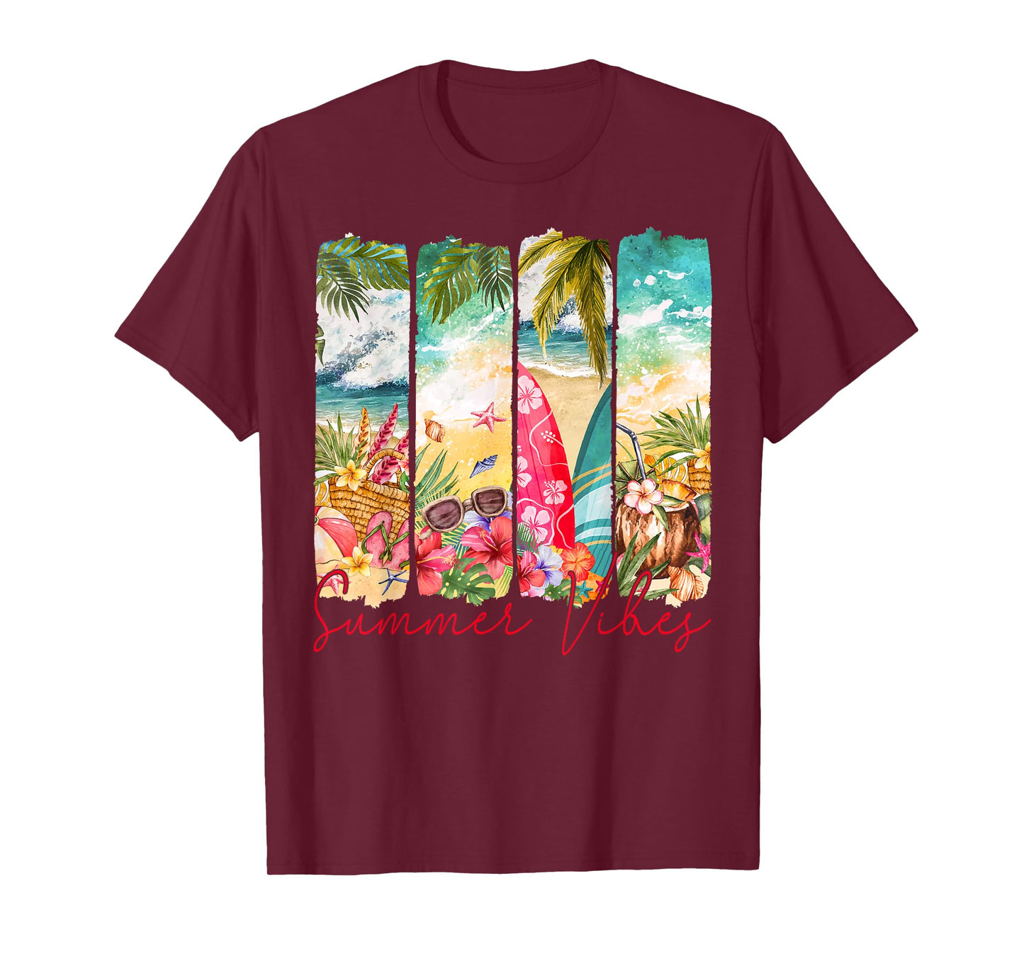 Retro summer vibes beach palm tree summer vacation T-Shirt
