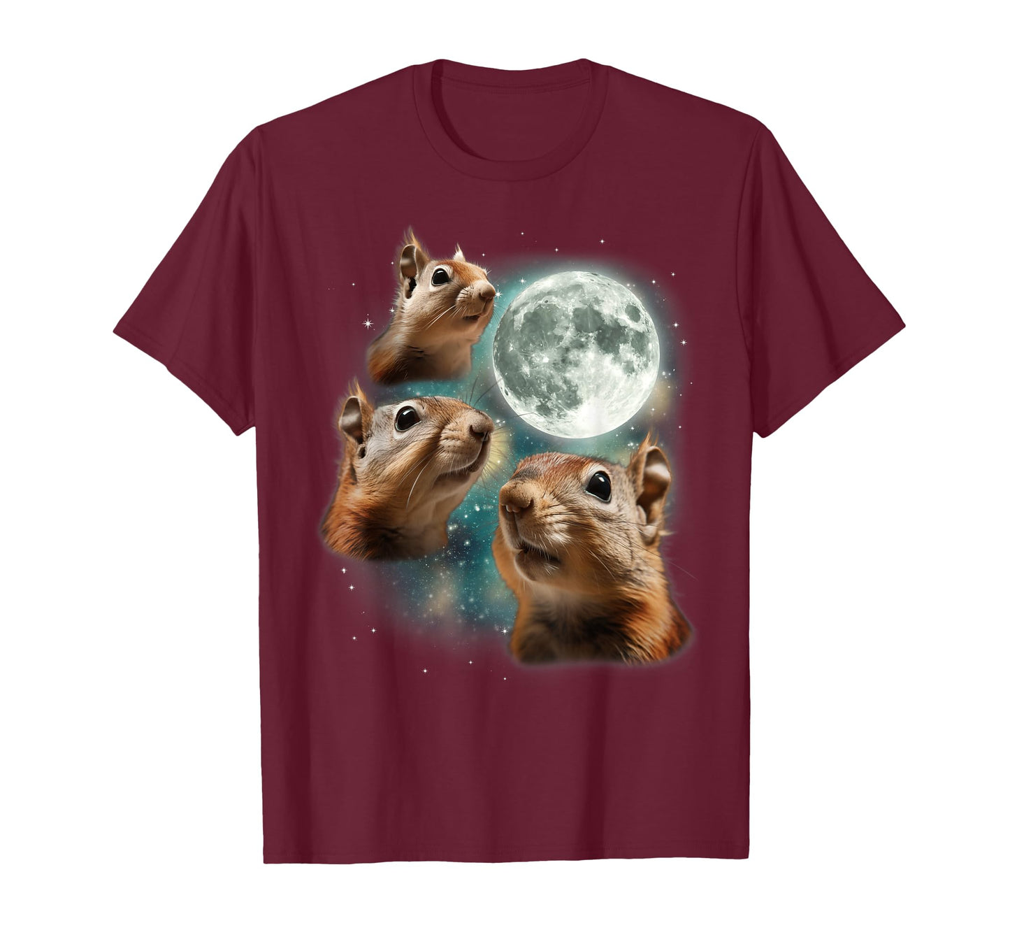 3 Squirrel Moon | Three Howling Nuts Funny Wildlife Squirrel T-Shirt