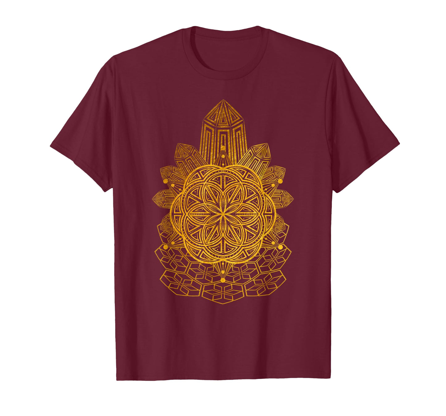 Geometric Tribal Seed Of Life Sacred Geometry Mandala Art T-Shirt