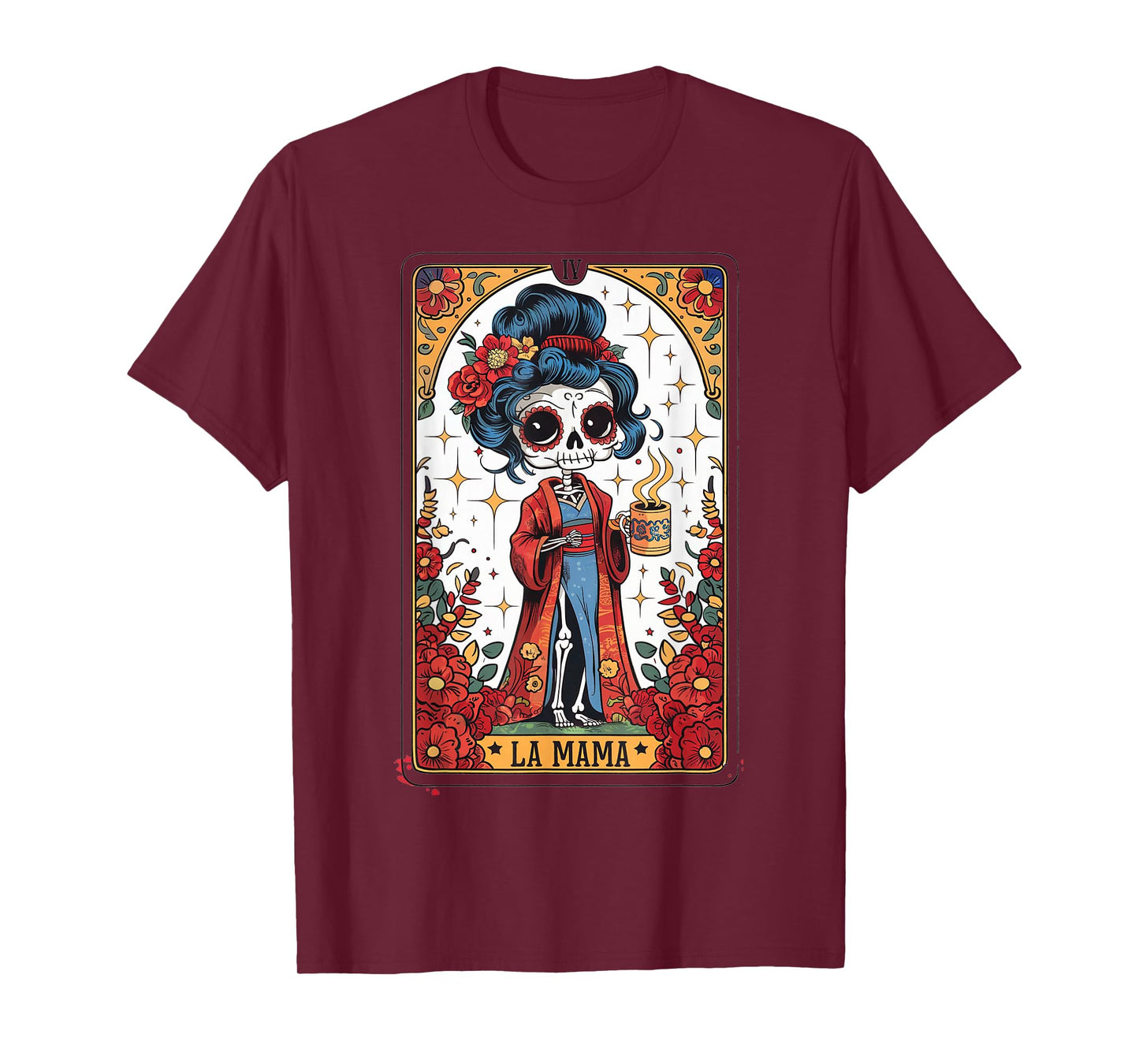 La Mamá Tarot Card Funny Mexican Mom Spanish Skeleton Mama T-Shirt