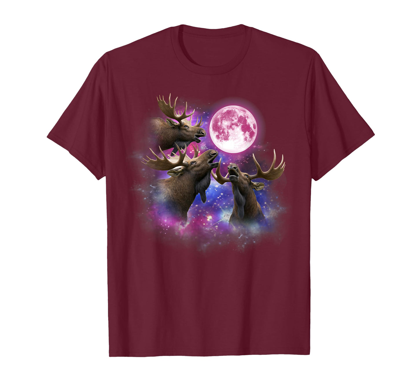 Moose Howling At The Moon Wildlife colorful moose tie dye T-Shirt