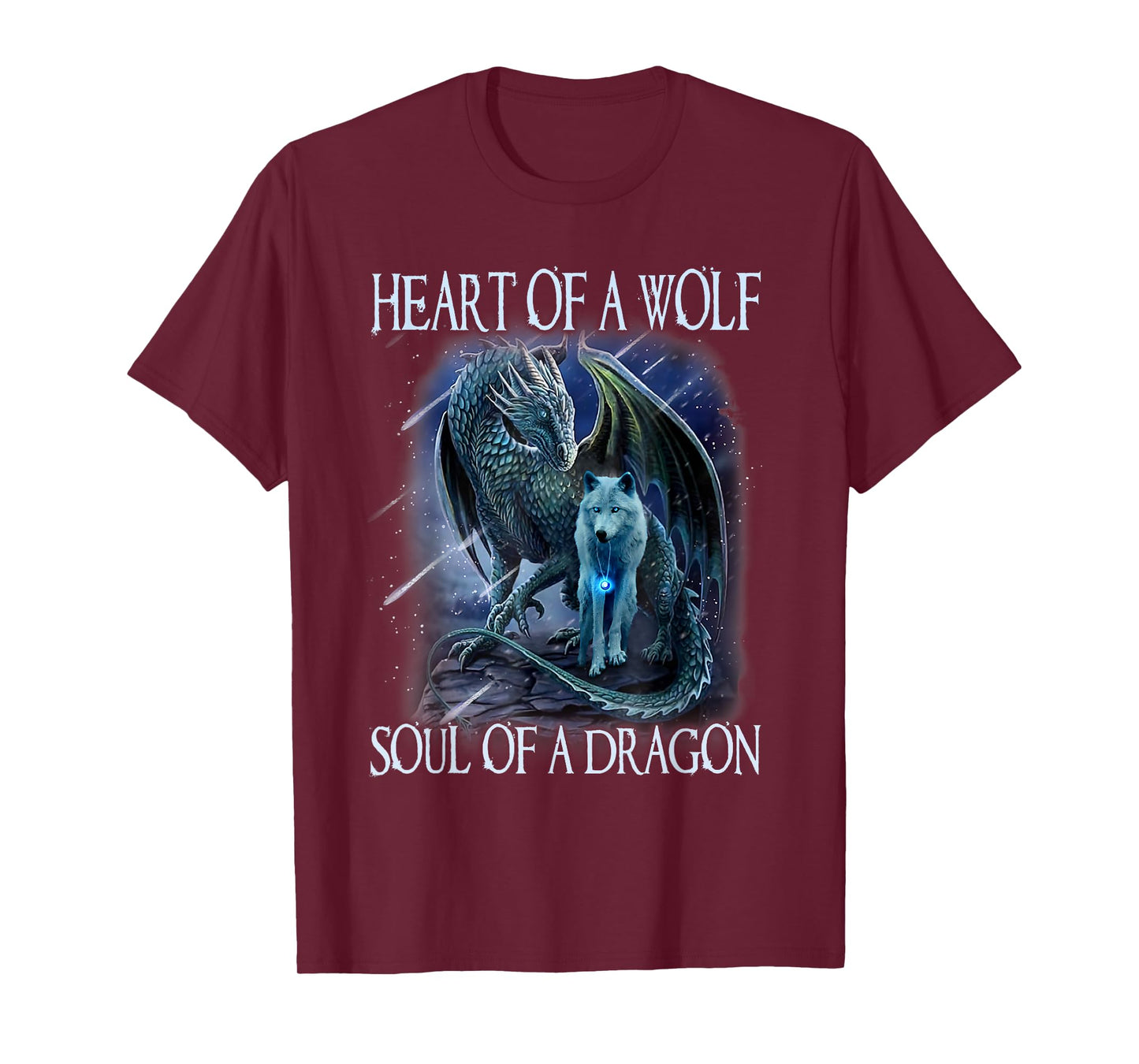 Heart Of Wolf Soul Of A Dragon - Cool Dragon - Wolf Warrior T-Shirt