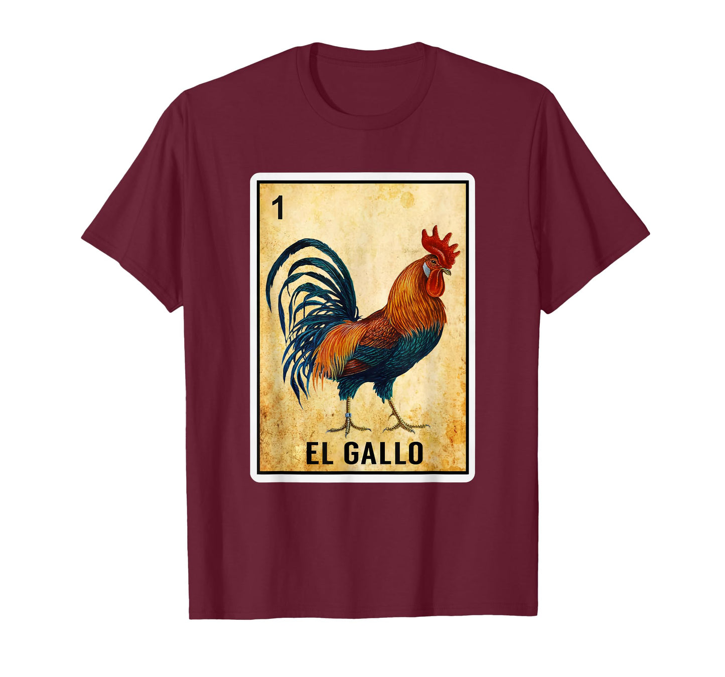 Mexican El Gallo Bingo Card Game Traditional Rooster Card T-Shirt