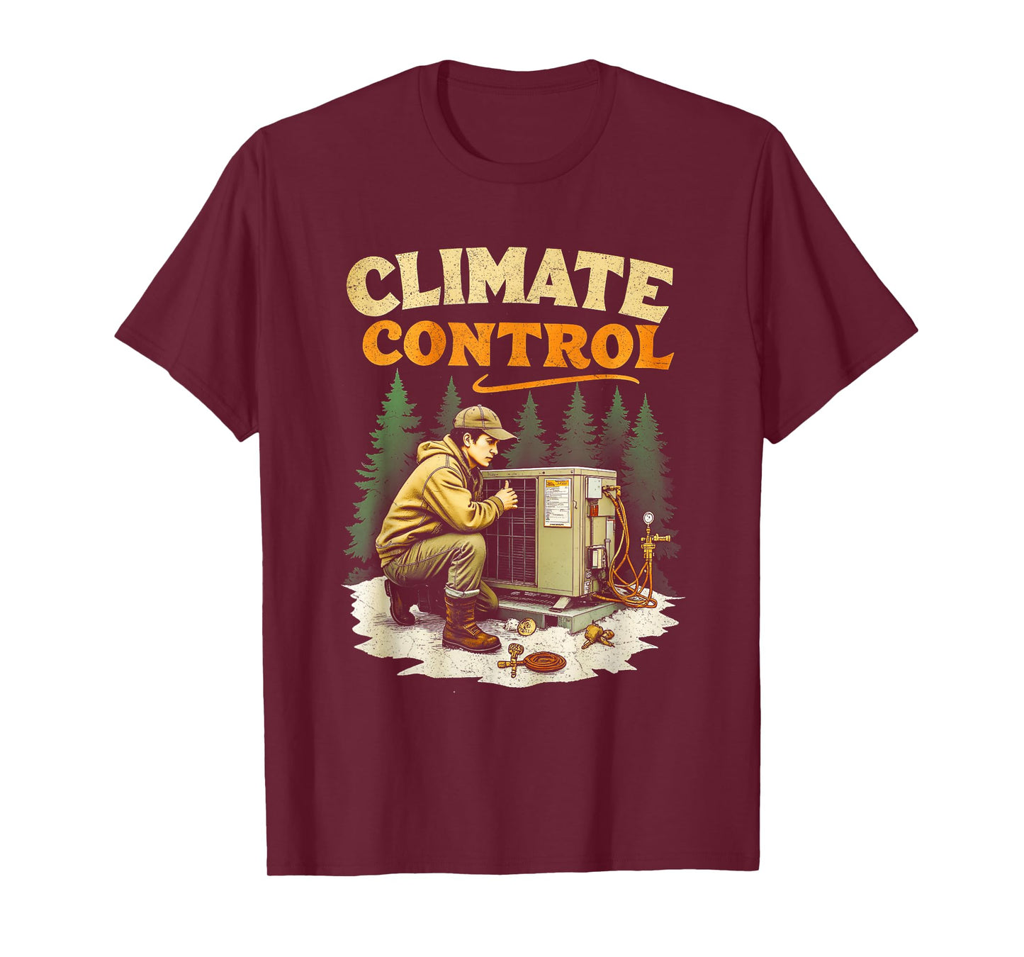 Climate Control Skeleton HVAC Technician Pride Hardworking T-Shirt