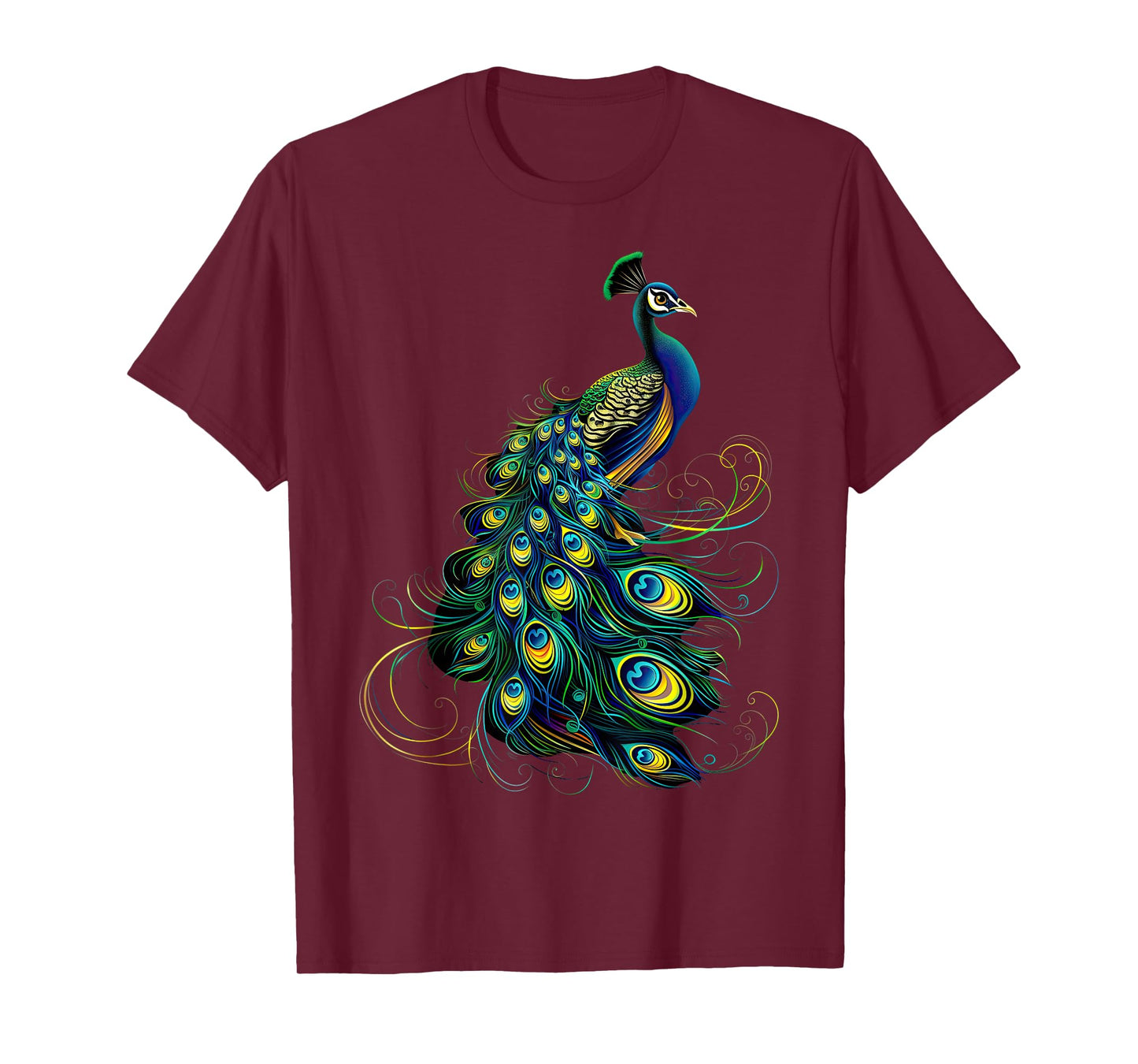 Peacock Motif Blue Peacocks Wheel Cute Peacock T-Shirt