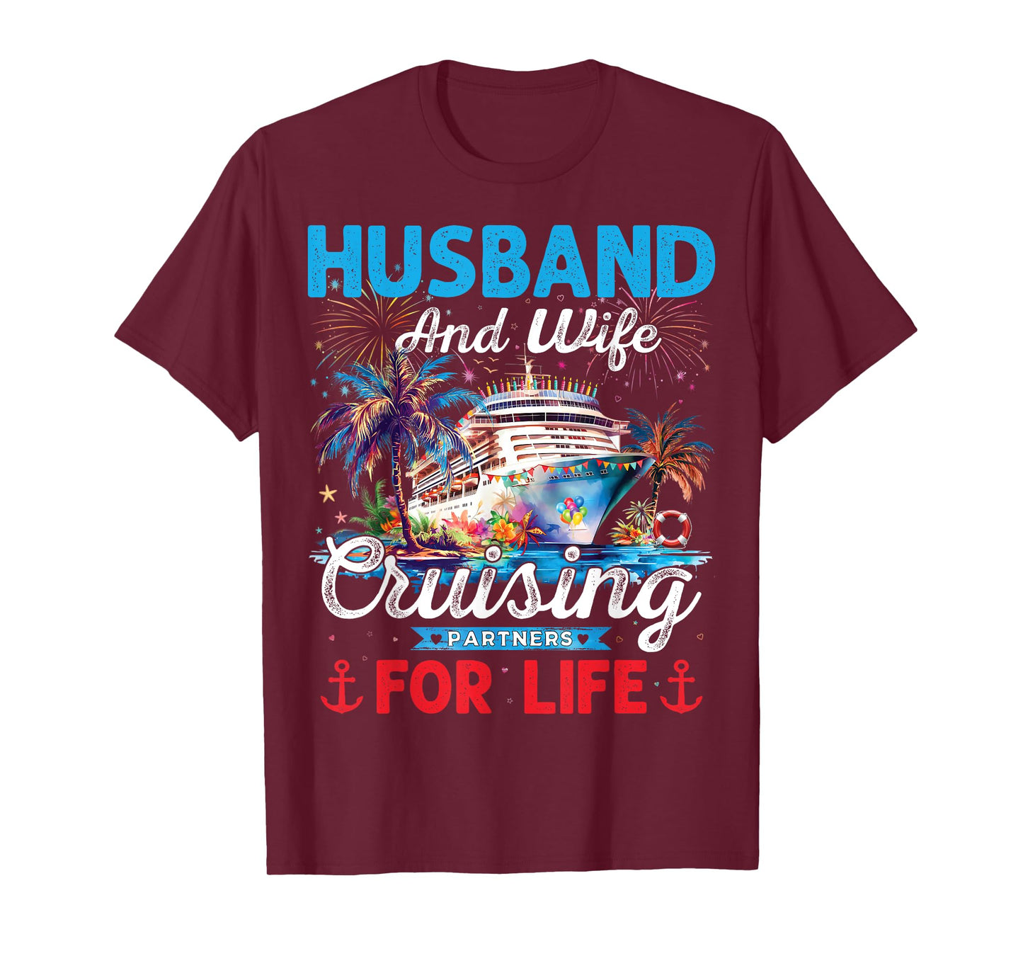 Husband And Wife Cruising Partners For Life Honeymoon Cruise T-Shirt