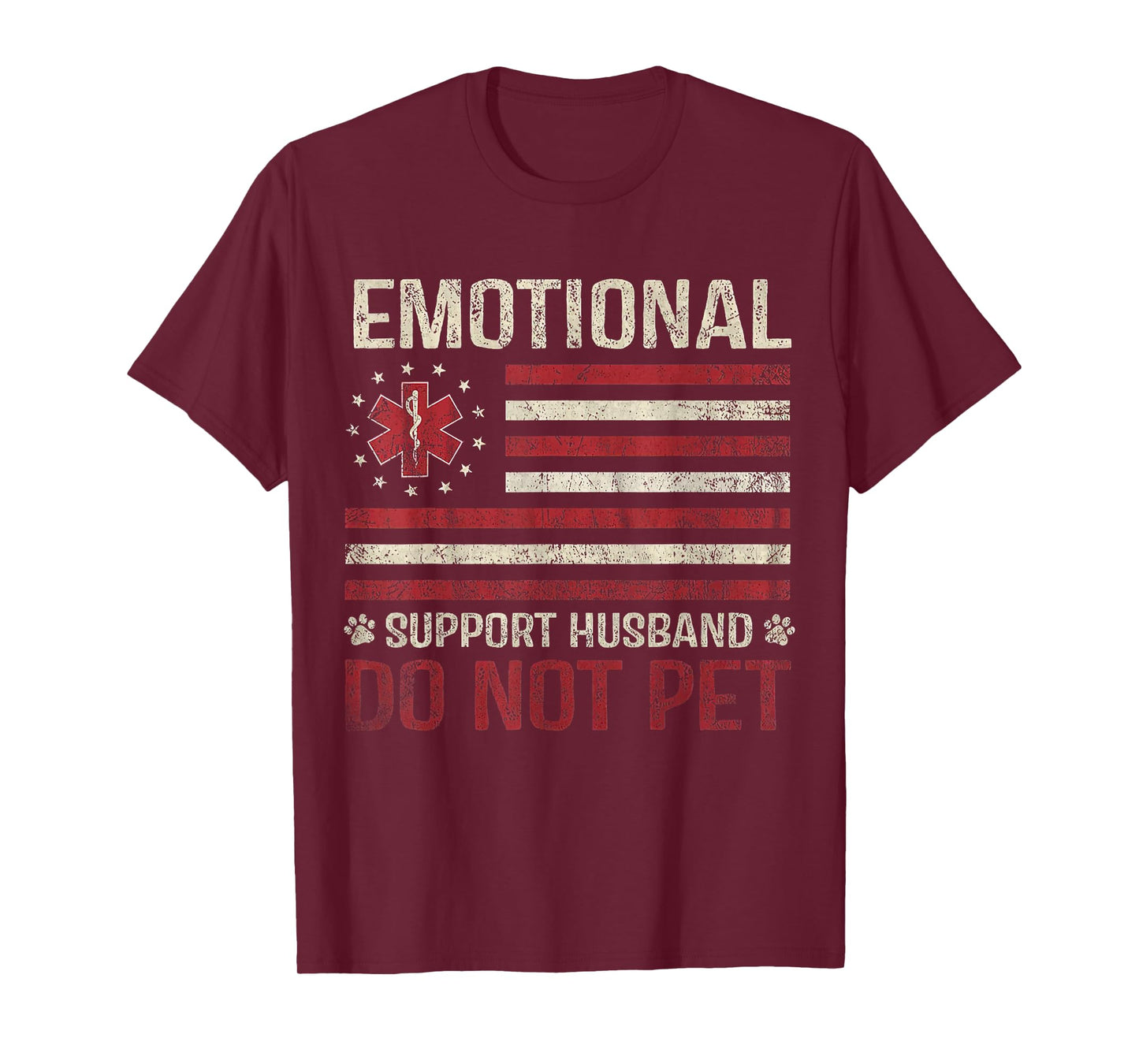 Vintage Do Not Pet Emotional Support Husband Funny T-Shirt