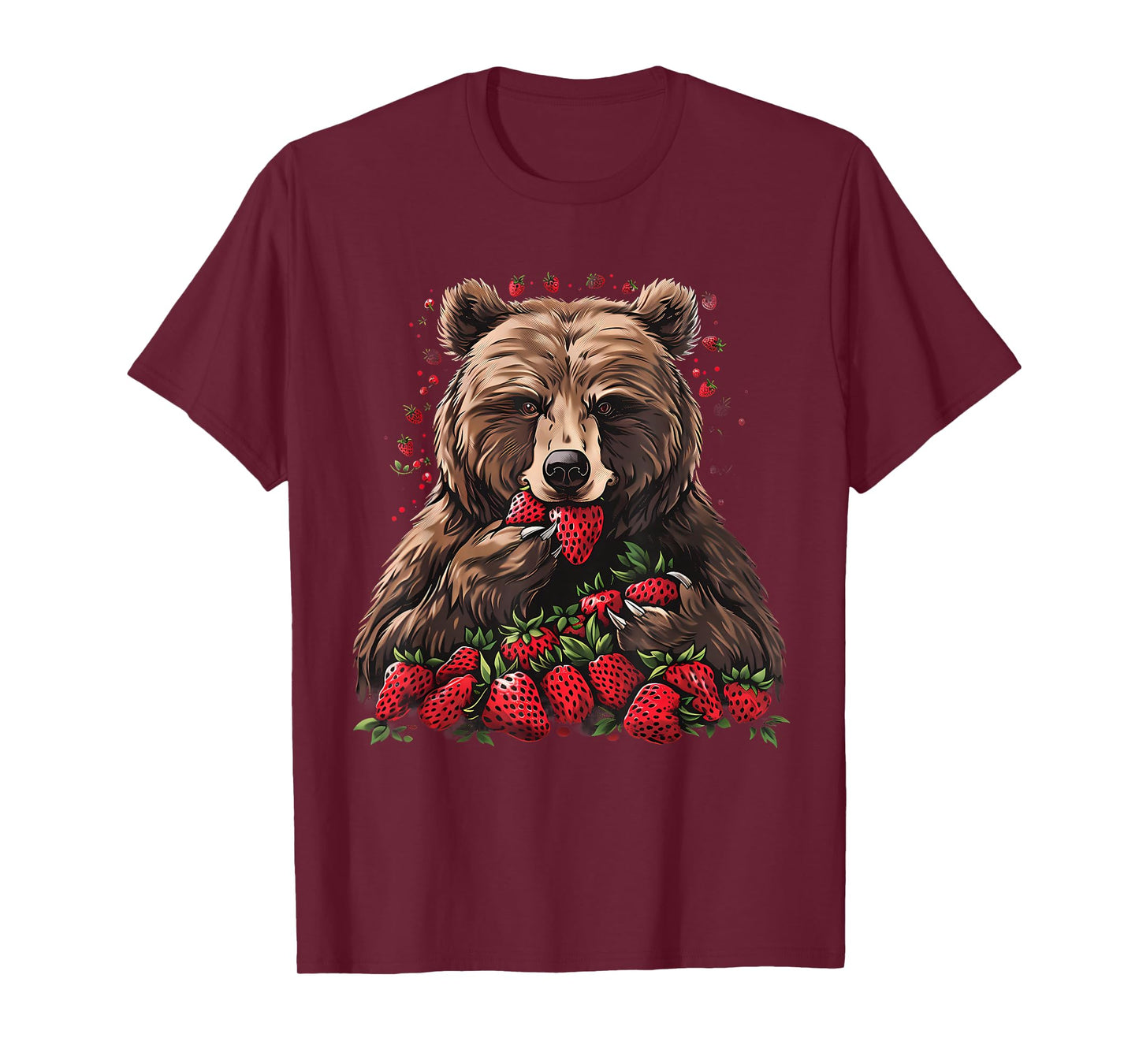 Strawberry Bear Drawing Artwork Wildlife Strawberries T-Shirt