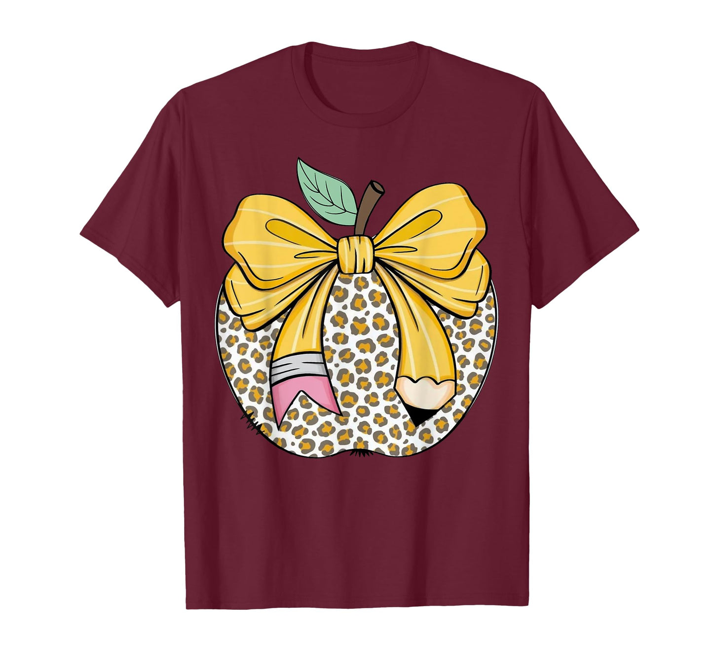 Teacher Coquette Pencil Bow And Apple Teacher T-Shirt