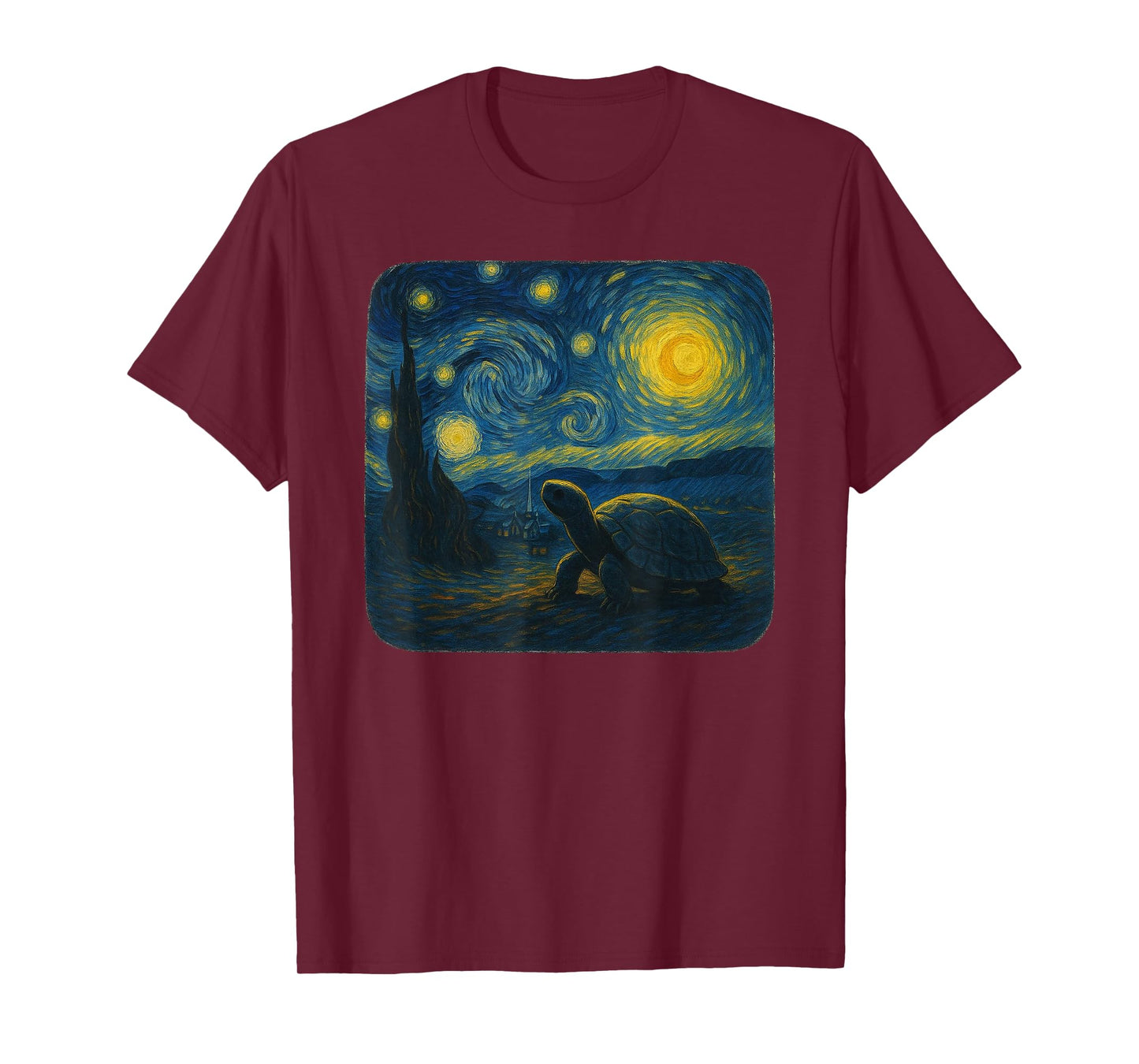 Starry Night Van Gogh Turtle Funny Graphic T-Shirt