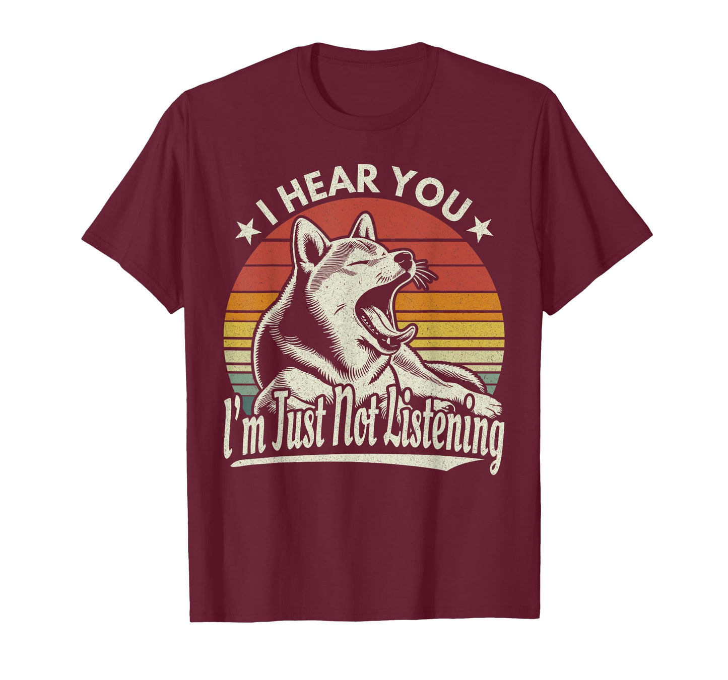 Yawn Shiba Inu / Akita Dog I Hear You I'm Just Not Listening T-Shirt