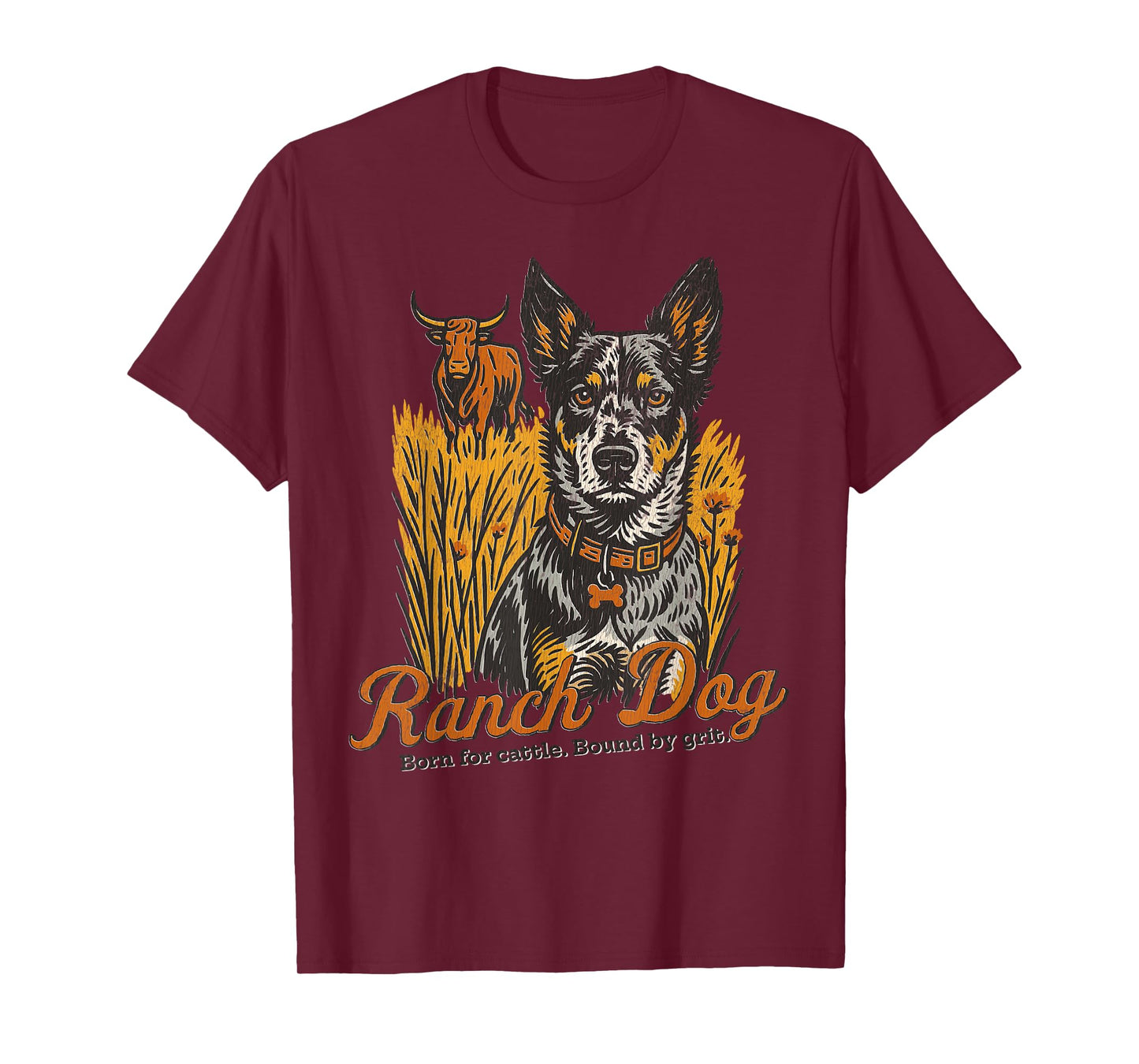 Ranch Herding Dog Cattle Farm Life Western Fall Country T-Shirt