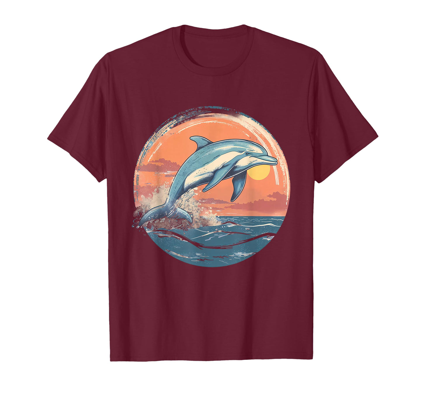 Dolphin Sunset Ocean Sea Dolphin Sea Ocean Animal Lover T-Shirt