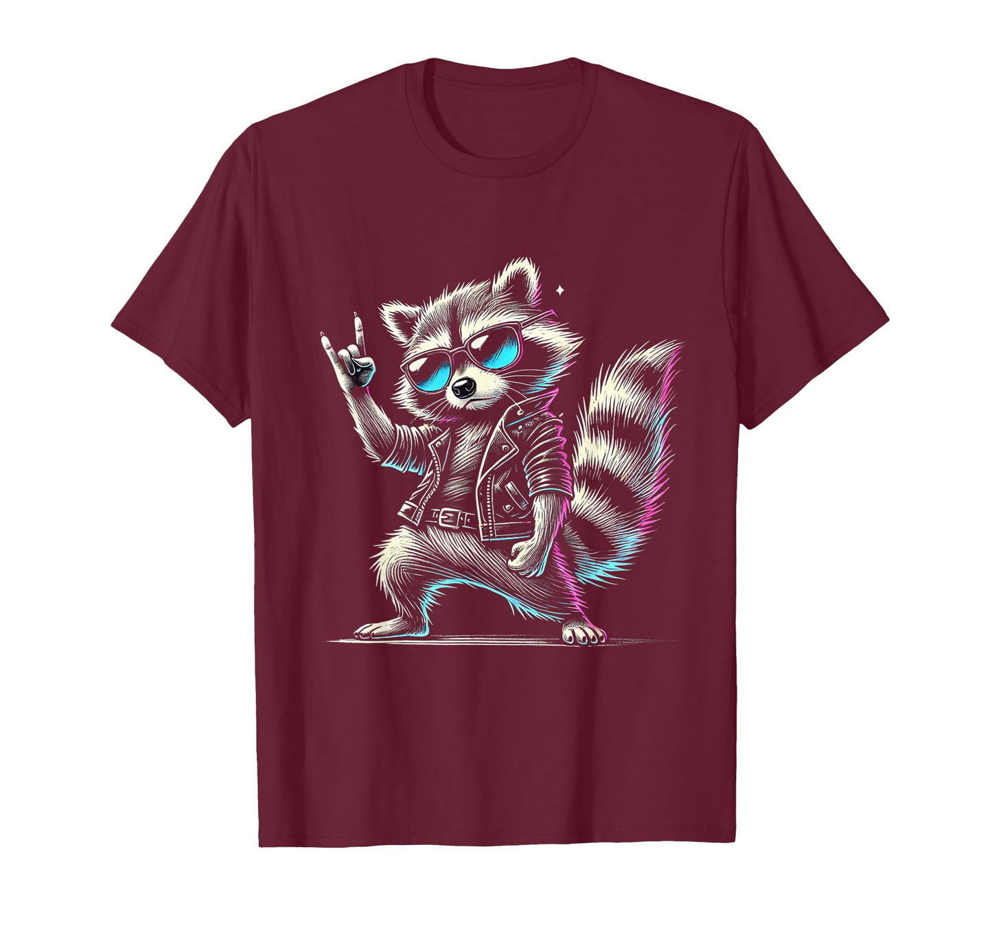 Retro Raccoon Rock Music Funny Gift for Men Women Kids T-Shirt