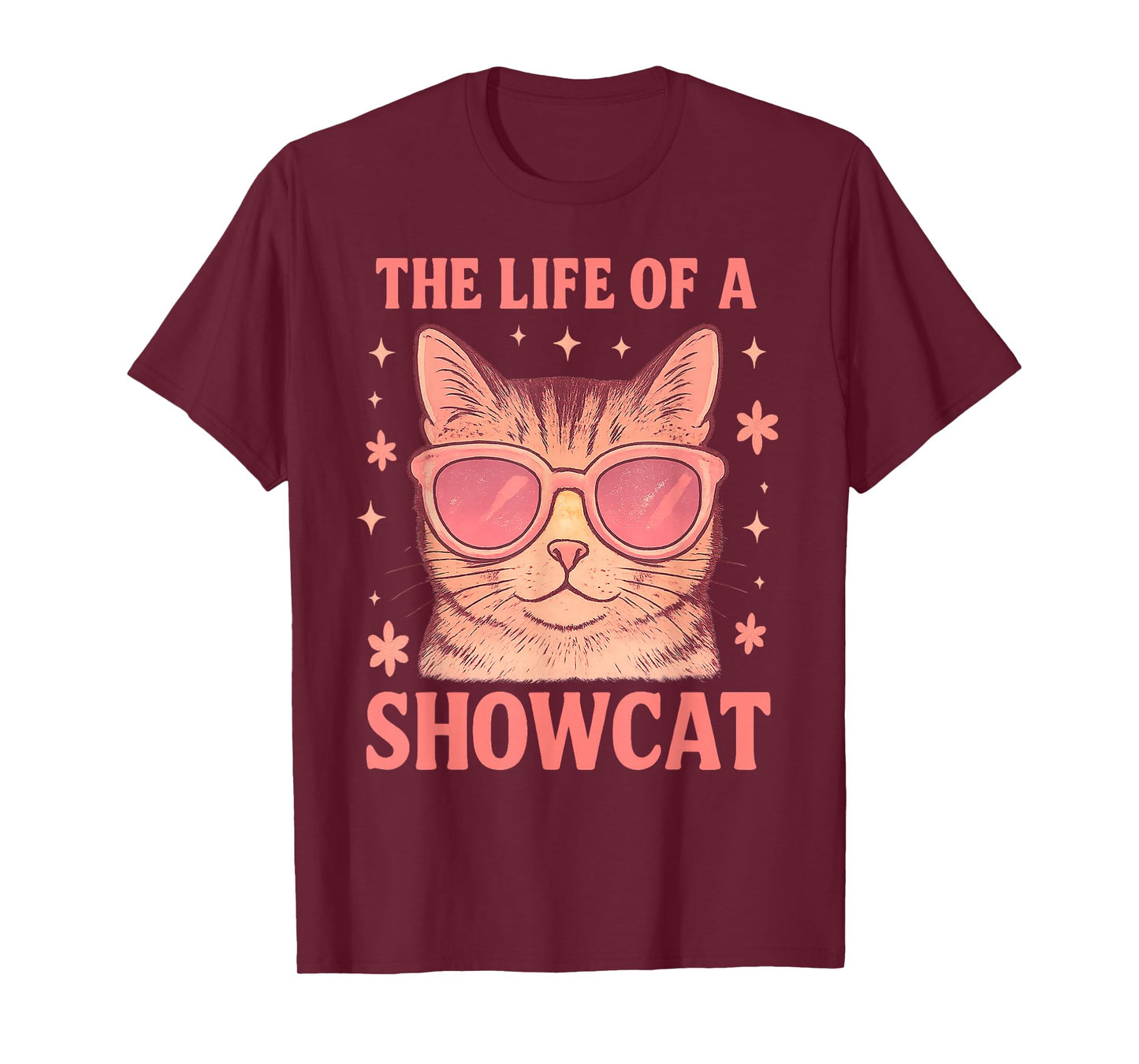 The Life of a Showcat Cute Pink Girly Cat Sunglasses y2k T-Shirt