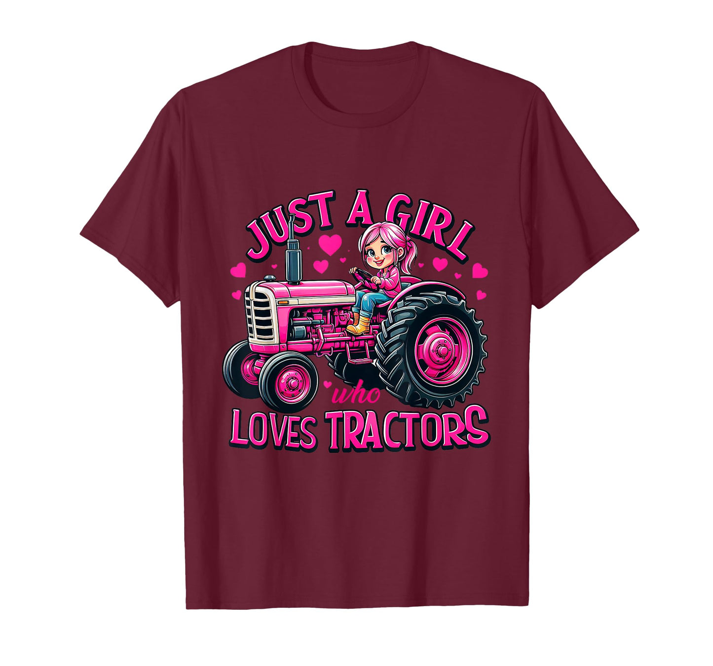 Pink Girl Farming Life - Just A Girl Who Loves Tractors T-Shirt