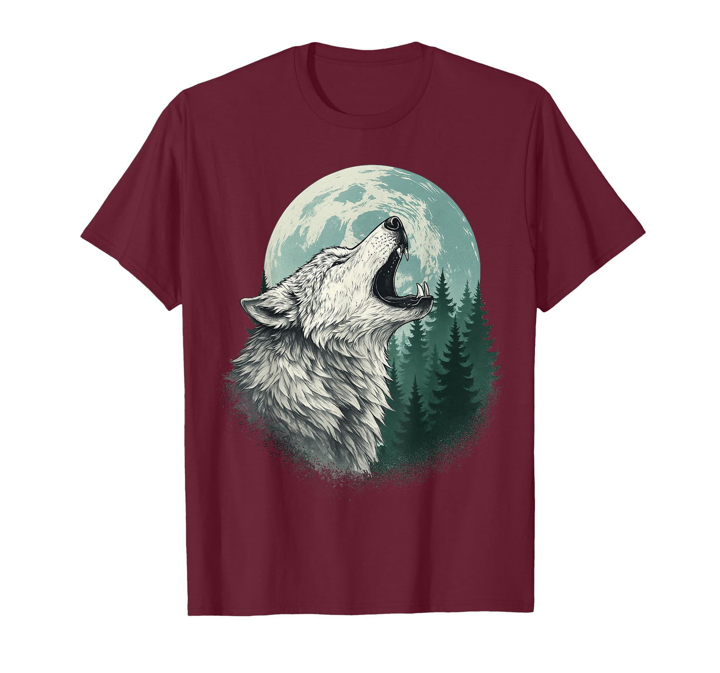 Wolf Howling at Moon Forest Wildlife Wolves Lovers T-Shirt