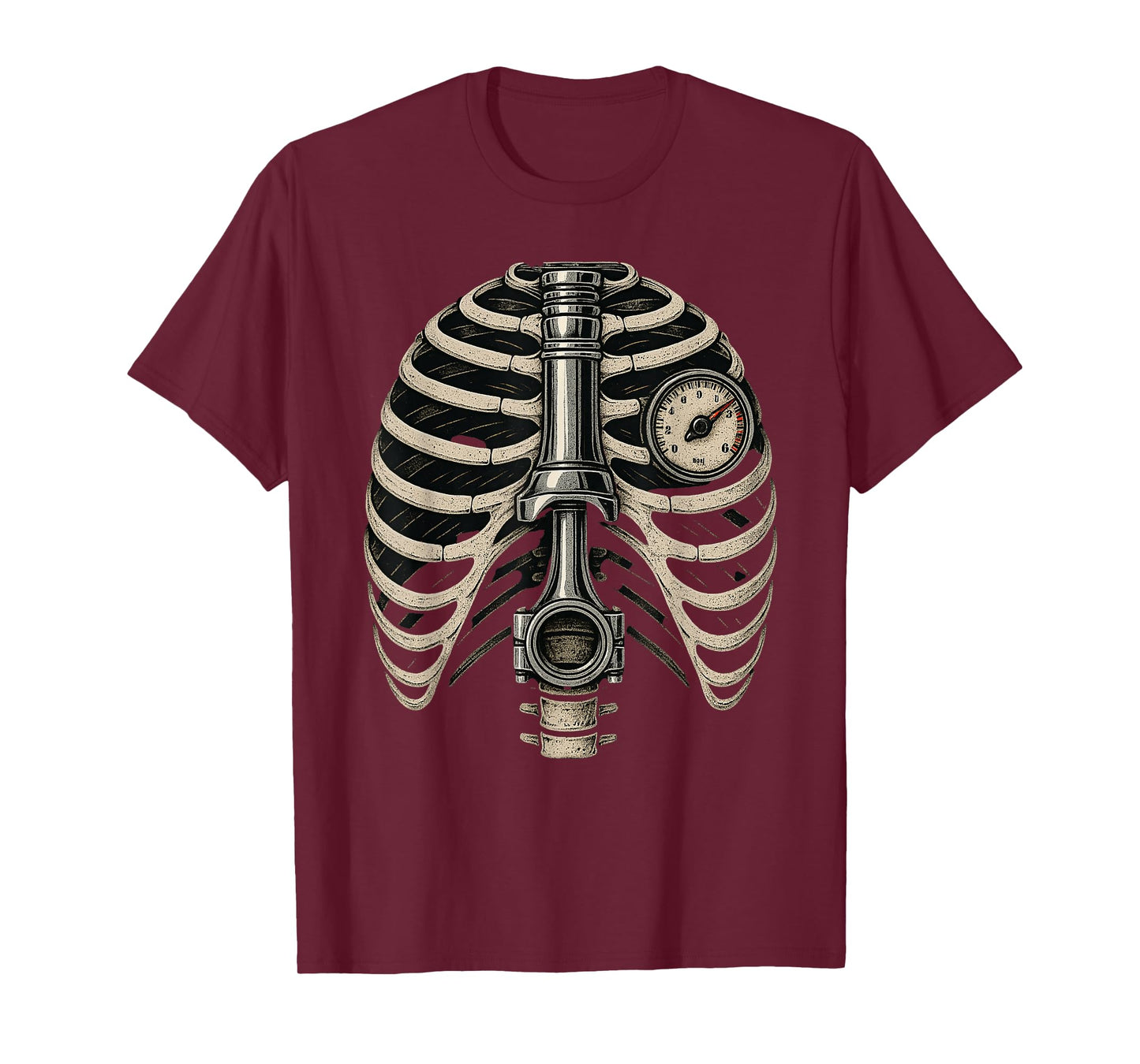 Piston Pulse Car Auto Mechanic, Engine Piston Skeleton T-Shirt