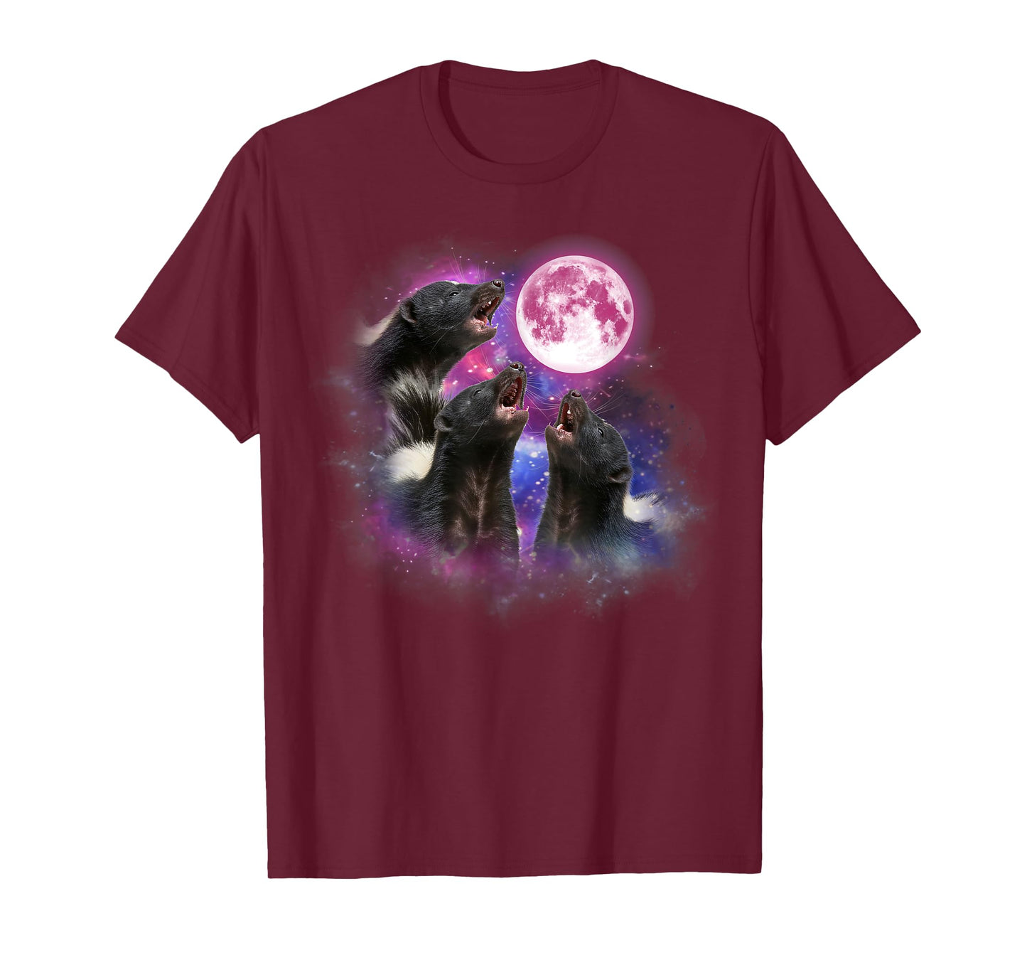 Skunk Howling At The Moon Wildlife colorful skunk tie dye T-Shirt