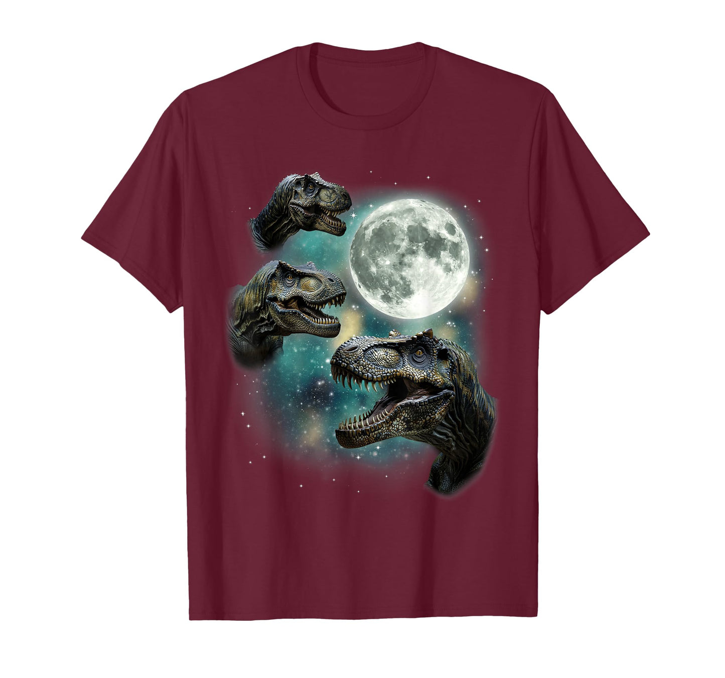 3 Tyrannosaurus Howling At Moon Prehistoric Dinosaurs Parody T-Shirt