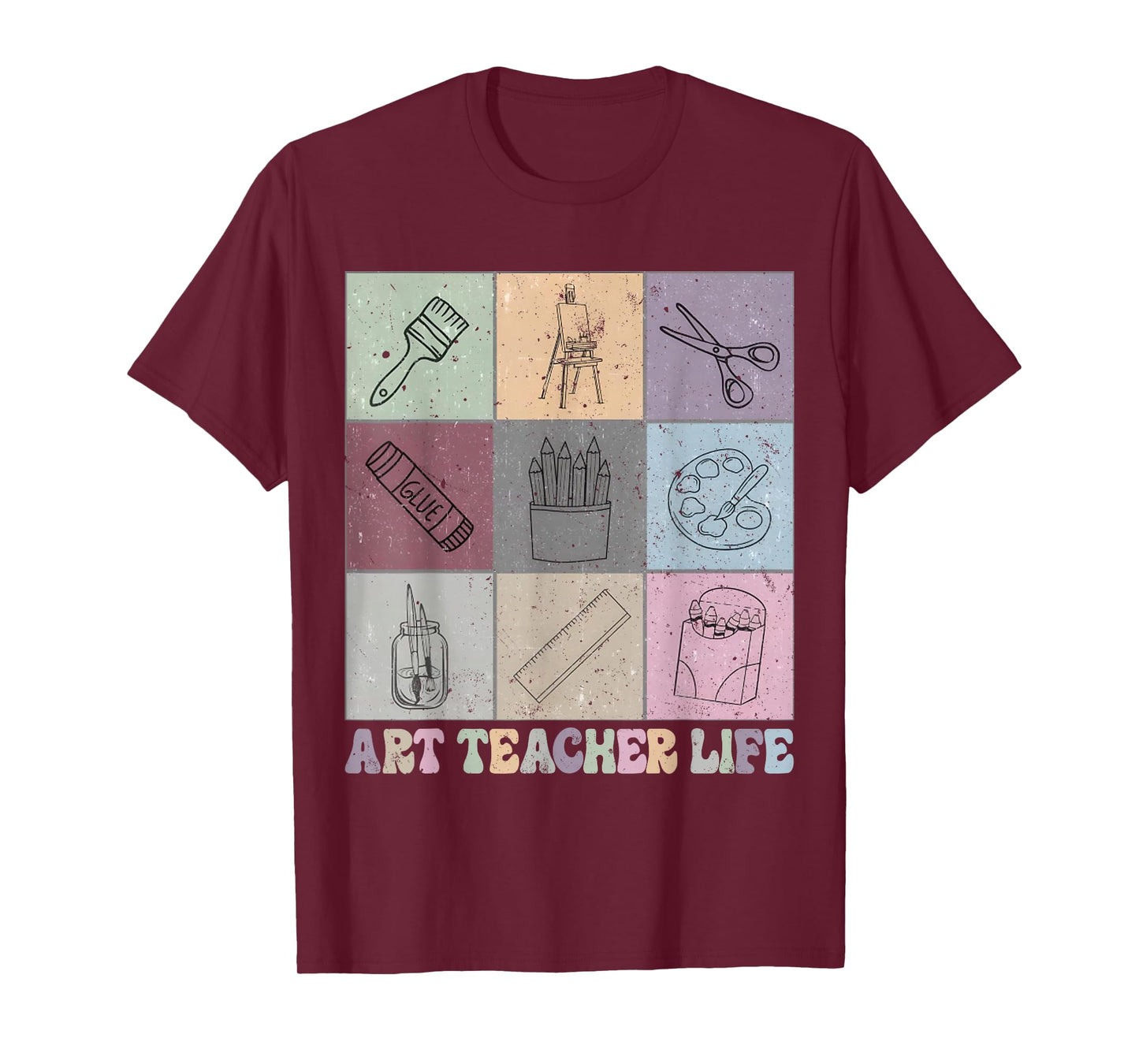 Funny Art Teacher Life Retro Groovy Teaching Future Artists T-Shirt