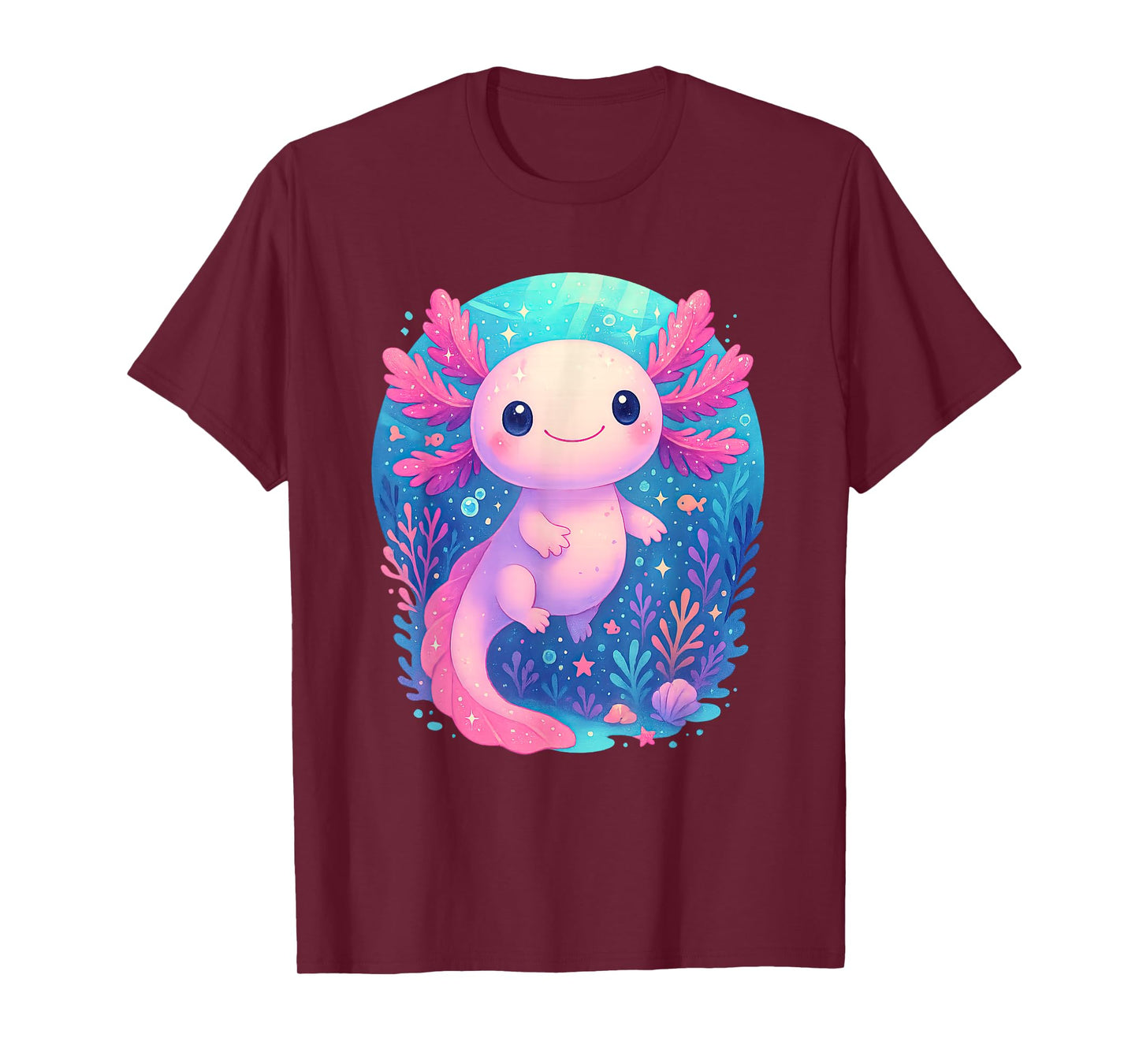 Cute Pastel Axolotl Underwater Ocean Animal T-Shirt