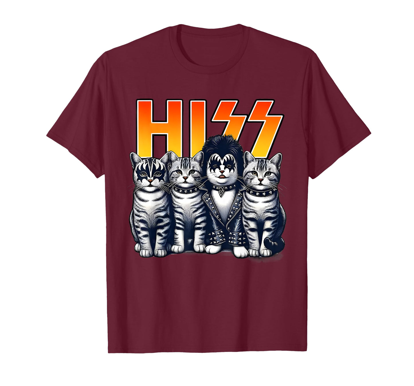 Hiss Funny Cat Lover Funny Cats Kittens Rock Rockin Cat Own T-Shirt