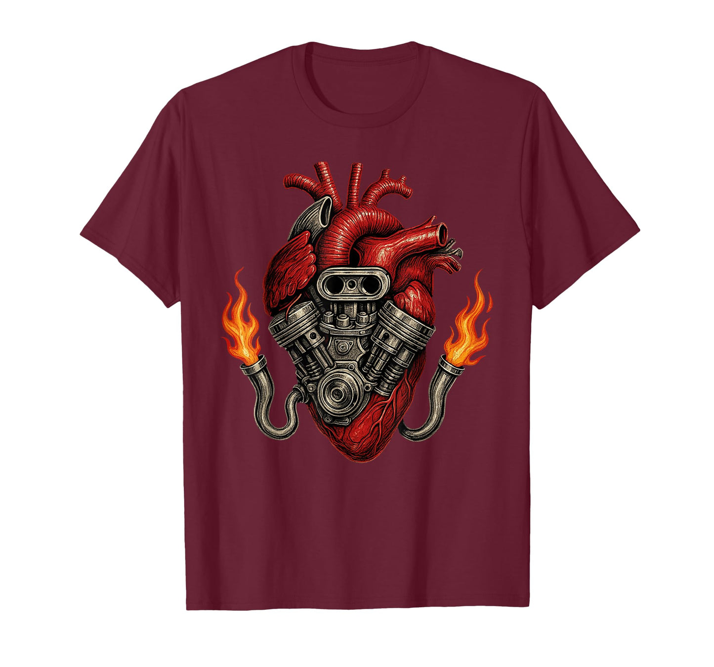 Heart of Car Mechanic Engine, Auto Car Garage Lover T-Shirt