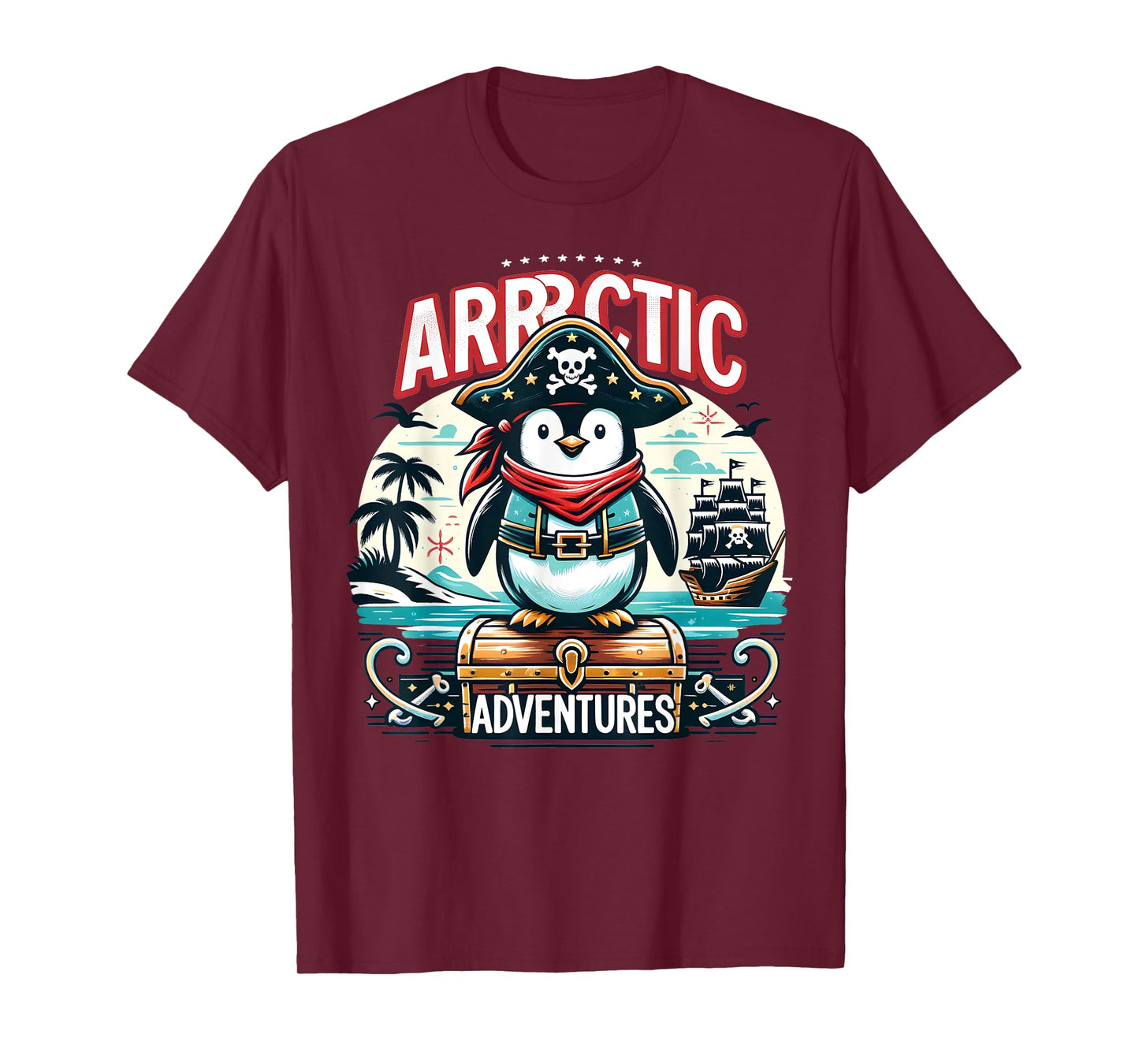 Arrrctic Adventures Pirate Penguin Treasure Quest Pun T-Shirt