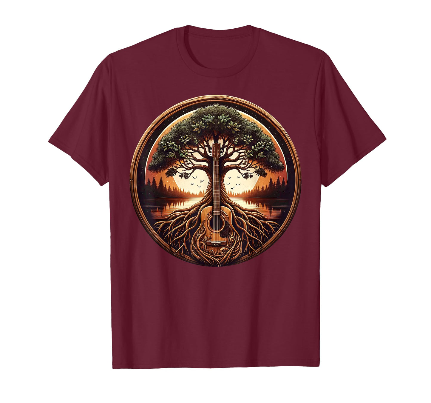 Acoustic Guitar Tree Of Life Nature Of Music Guitarist T-Shirt