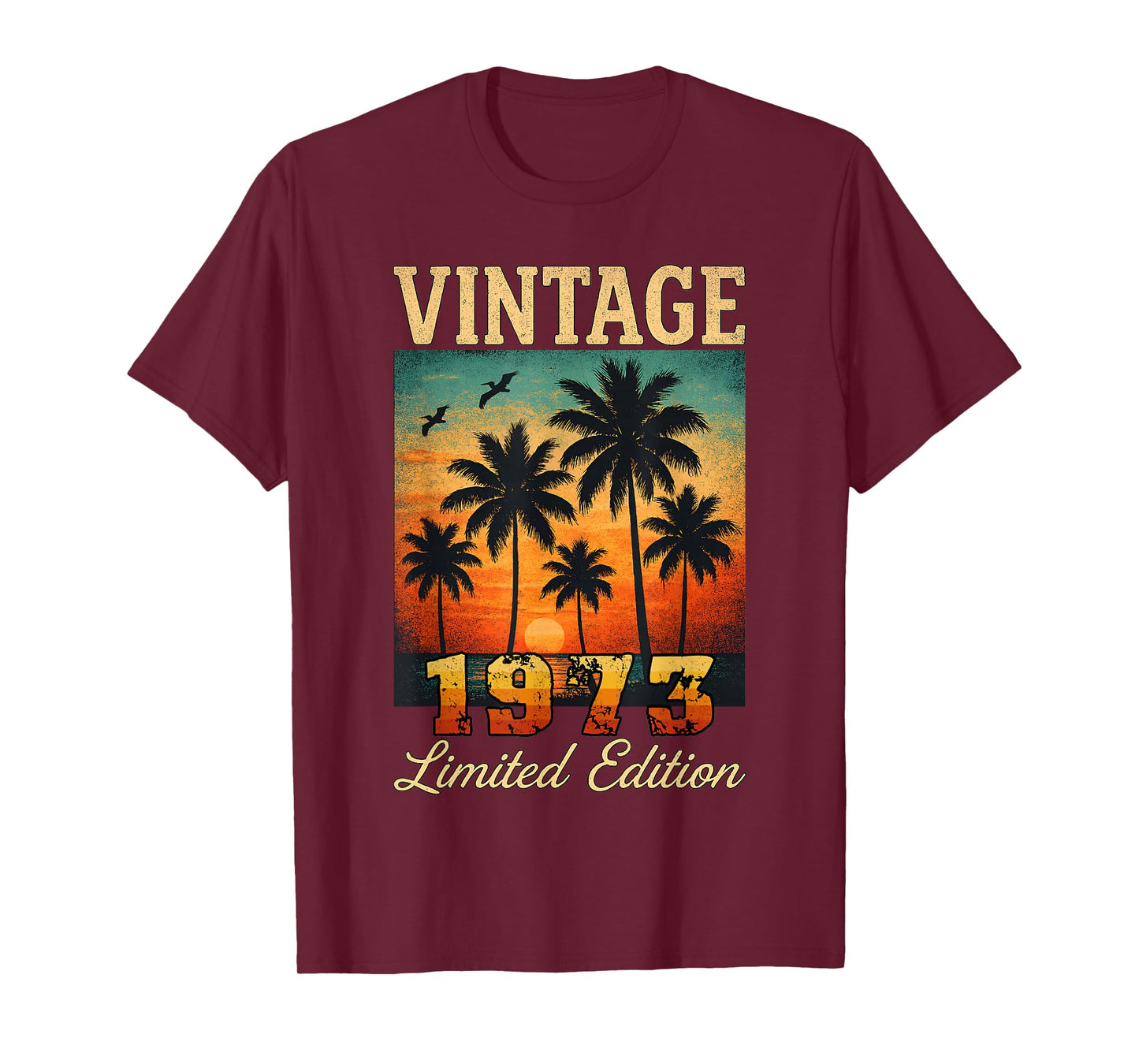 Vintage 1973 Limited Edition Sunset Palm Trees 52th Birthday T-Shirt