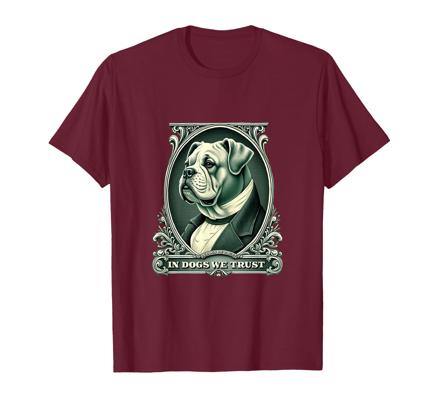 In English Bulldog We Trust Funny Vintage Bulldog Dog T-Shirt