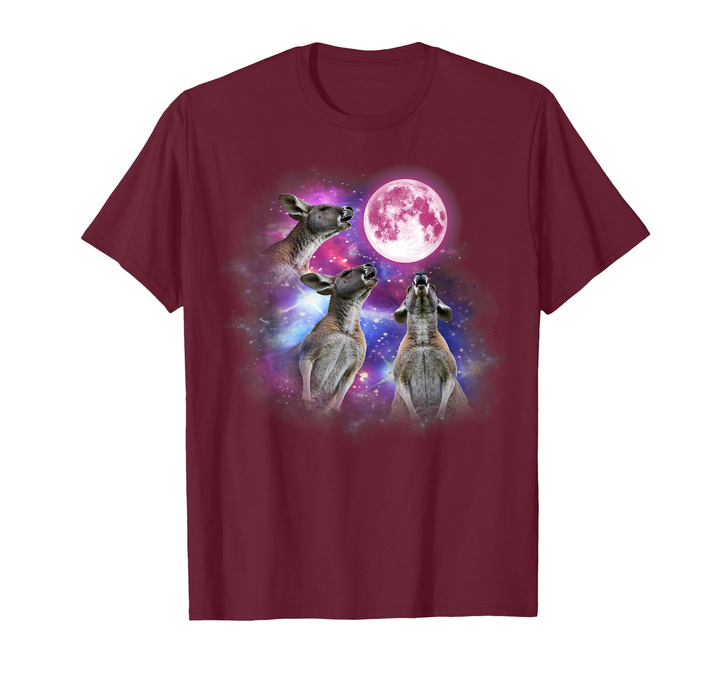 Kangaroo Howling At The Moon Wildlife colorful Kangaroo T-Shirt