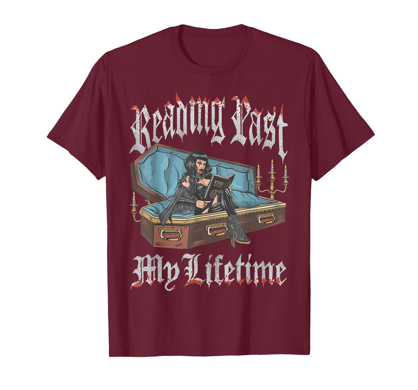 Vintage Retro Reading Past My Lifetime Graphic Tee T-Shirt