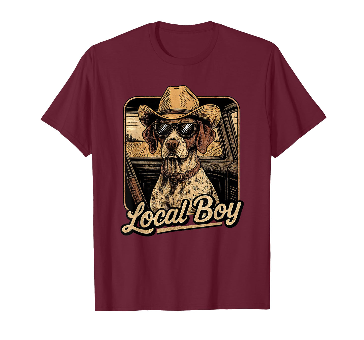 Local Boy Hunting Dog Retro Southern Country Pride Vintage T-Shirt