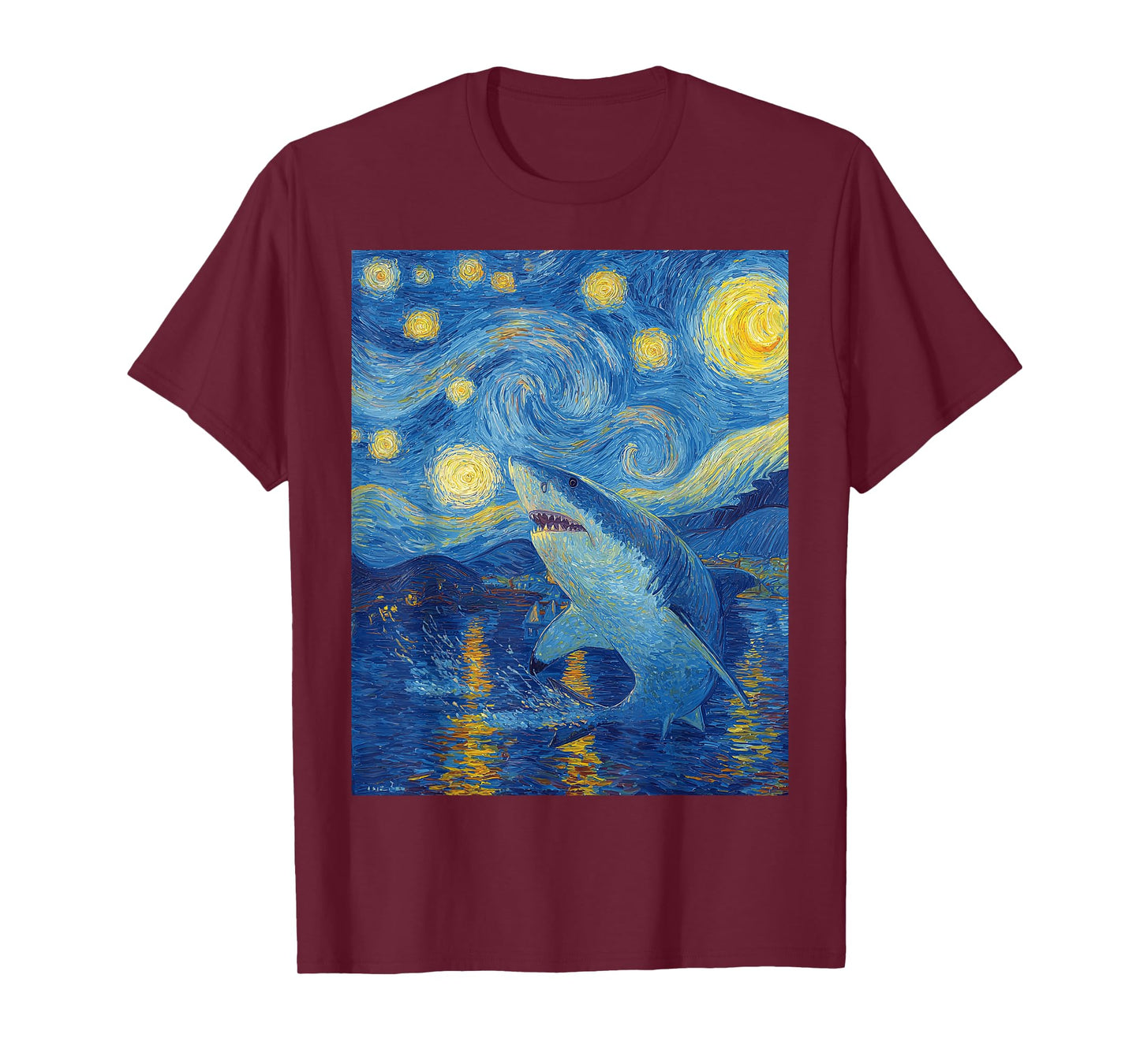 Cool Shark Stuff Van Gogh Starry Night For Men Women Kids T-Shirt