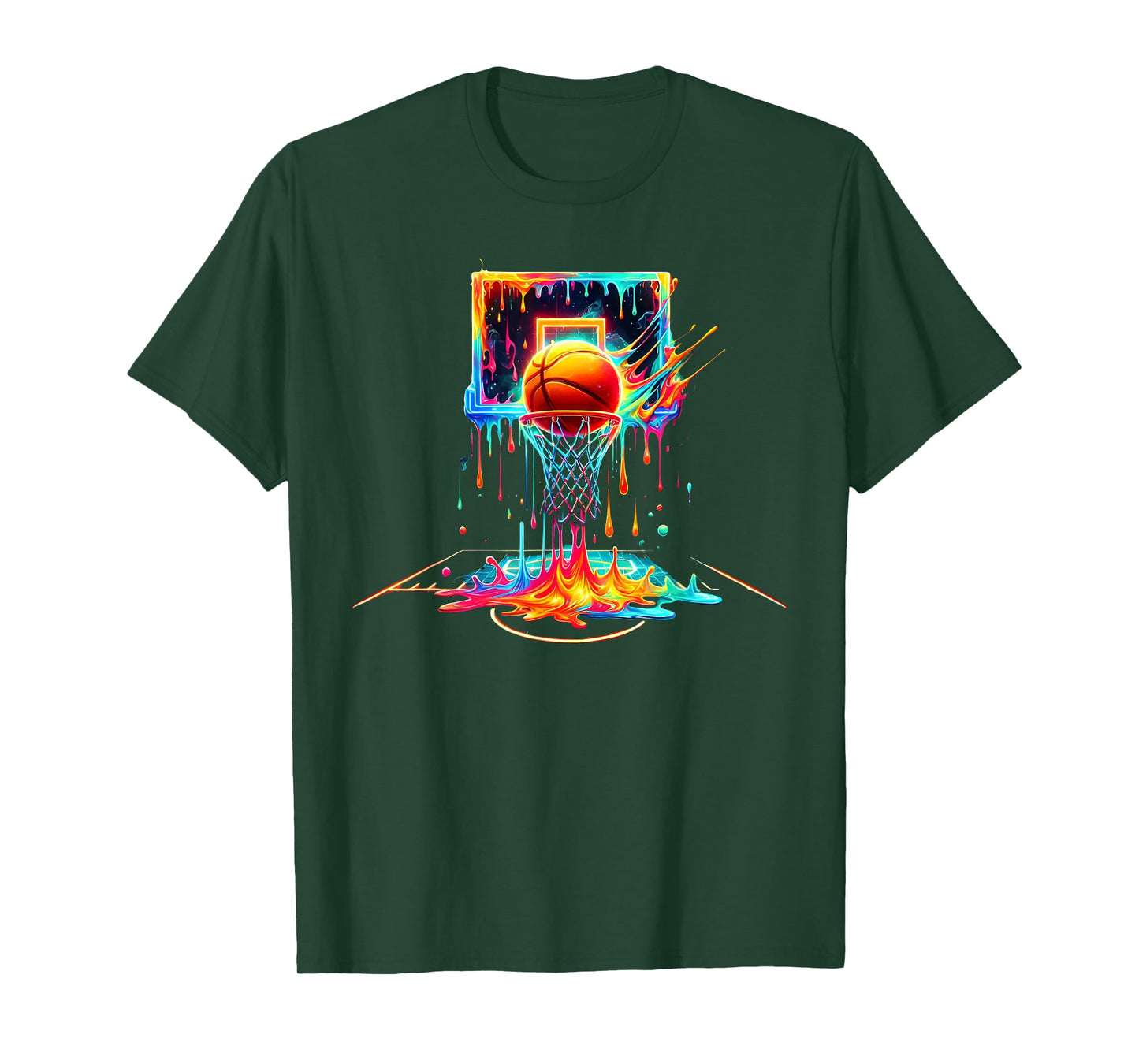 Basketball Drip Neon Basketball Graphics Basketball Men Kids T-Shirt