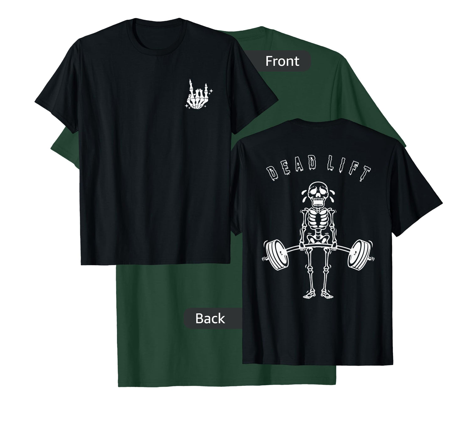 TheGodsEnvyUs Men's Halloween Skeleton Graphic Gym T-Shirt, Black, Small