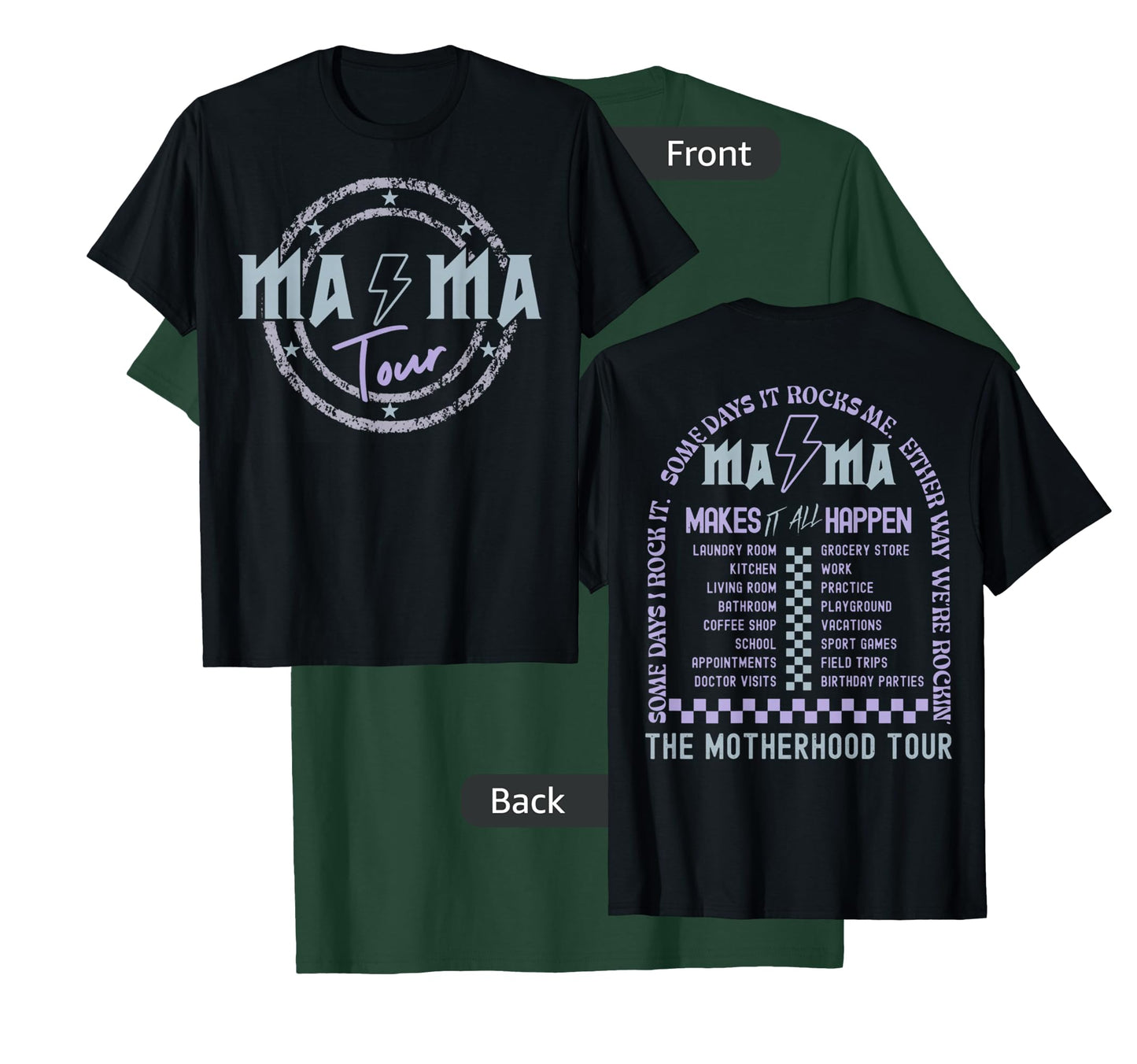 Mama Tour Rock Tour Mom's Life Mother's Day Family (2 Sided) T-Shirt