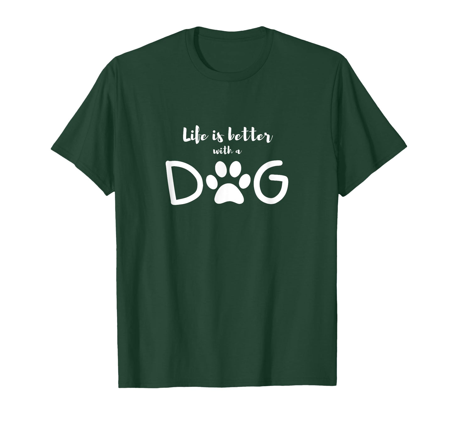 Culture Bloc Dog Lover, Life is Better with a Dog Unisex-Adults Black Small T-Shirt