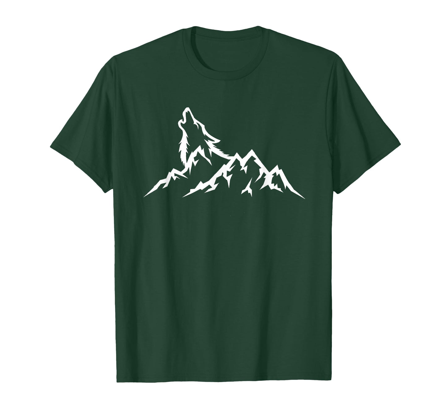 Wolf Mountain T-Shirt - Retro Wildlife Howling Wolf Nature T-Shirt